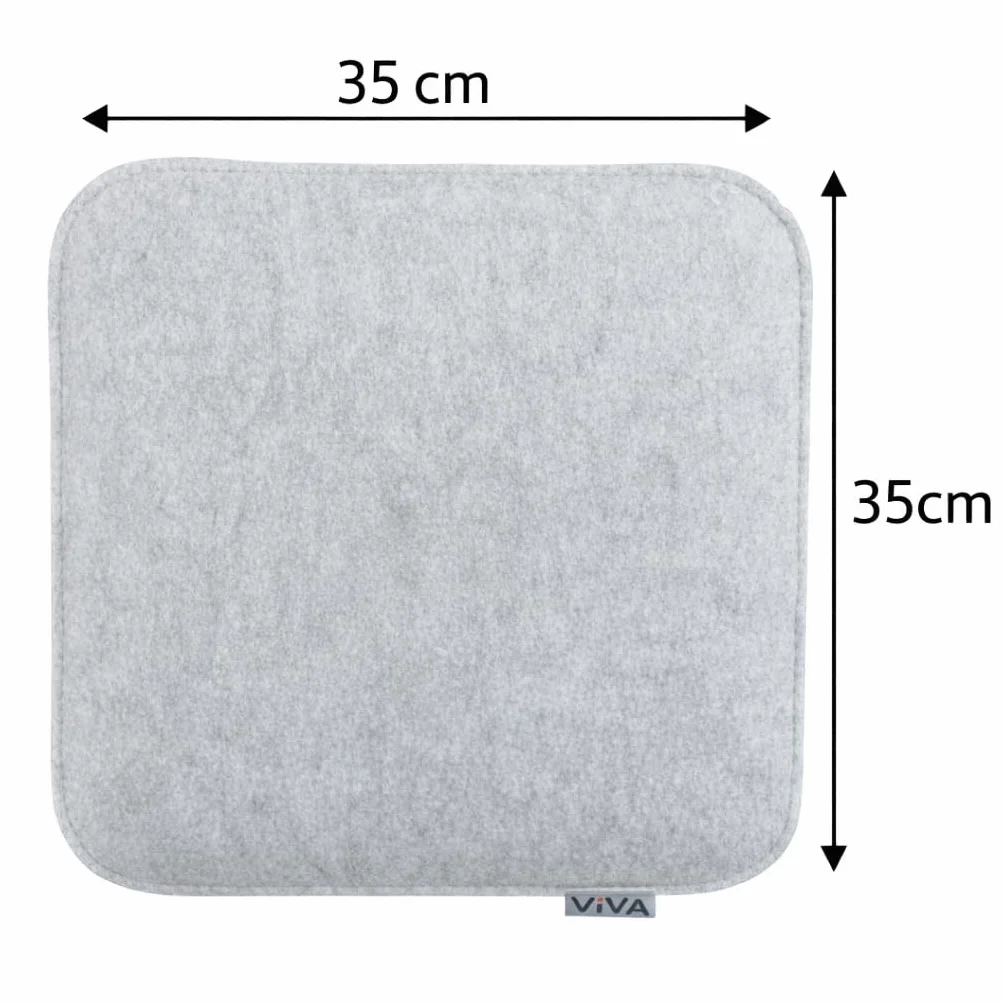 Juego de 6 Cojines de Fieltro para Sillas 35x35x2 cm Gris Claro
