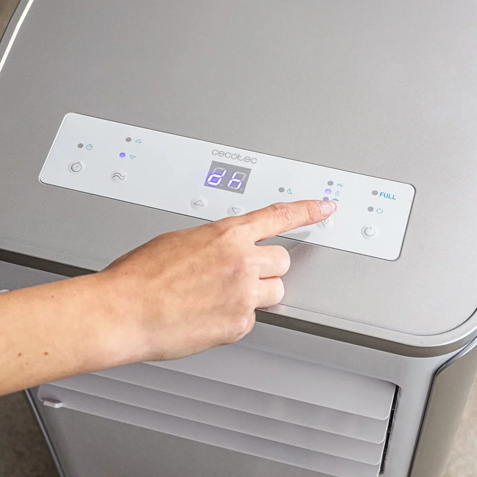 Cecotec Aire Acondicionado Portátil con Mando a Distancia ForceClima 9100. 9000 BTU, Bajo Consumo, Pantalla LED, 4 Modos, 2 Velocidades, Cobertura 20-25m2