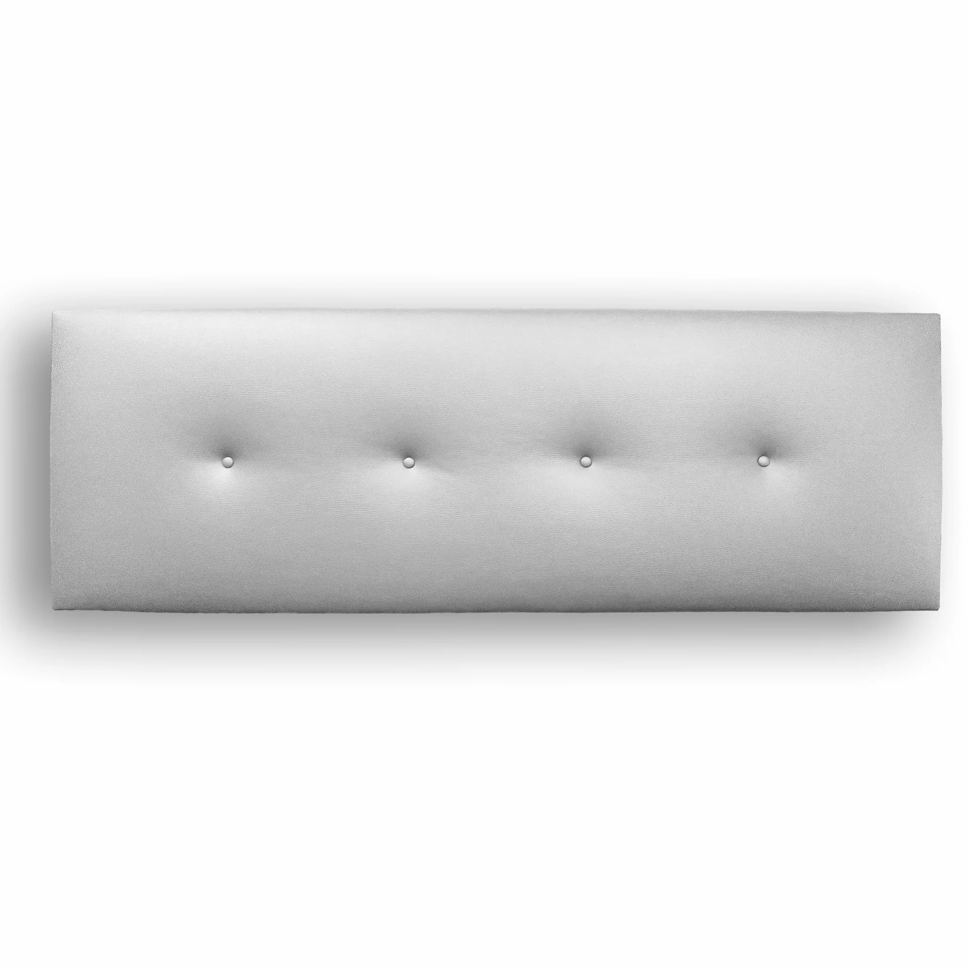 Silcar Home - Cabecero de Cama 135 Blanco Silvi - Tapizado, Estructura Madera, Hilera Botones Estilo Moderno - Fácil Instalación, Acolchado Confort - 135 cm, Polipiel Blanco