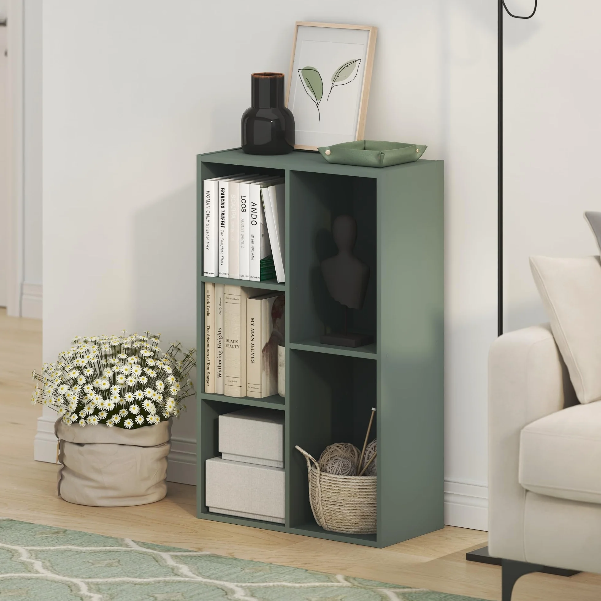 Furinno Luder Estantería 5 Cubos Reversible 9,4x19,5x31,5 Verde Salvia