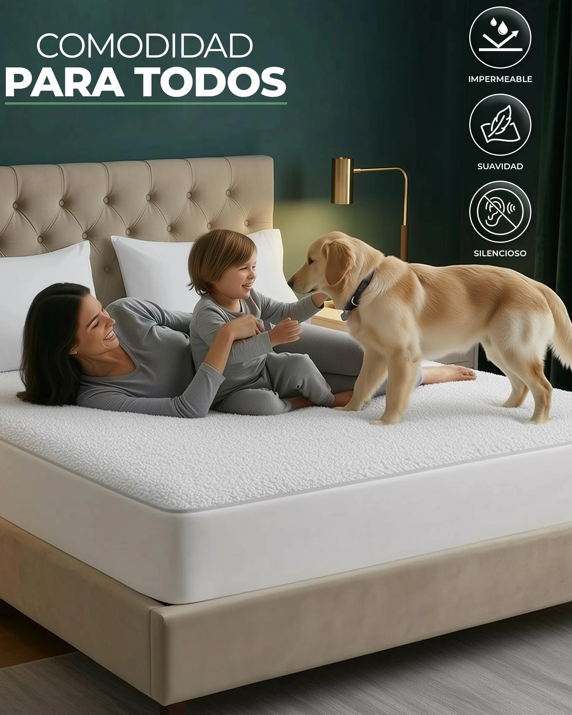 Utopia Bedding Protector de Colchón 150x200x30 cm Impermeable Viscosa Oeko-Tex Funda Transpirable Elástico