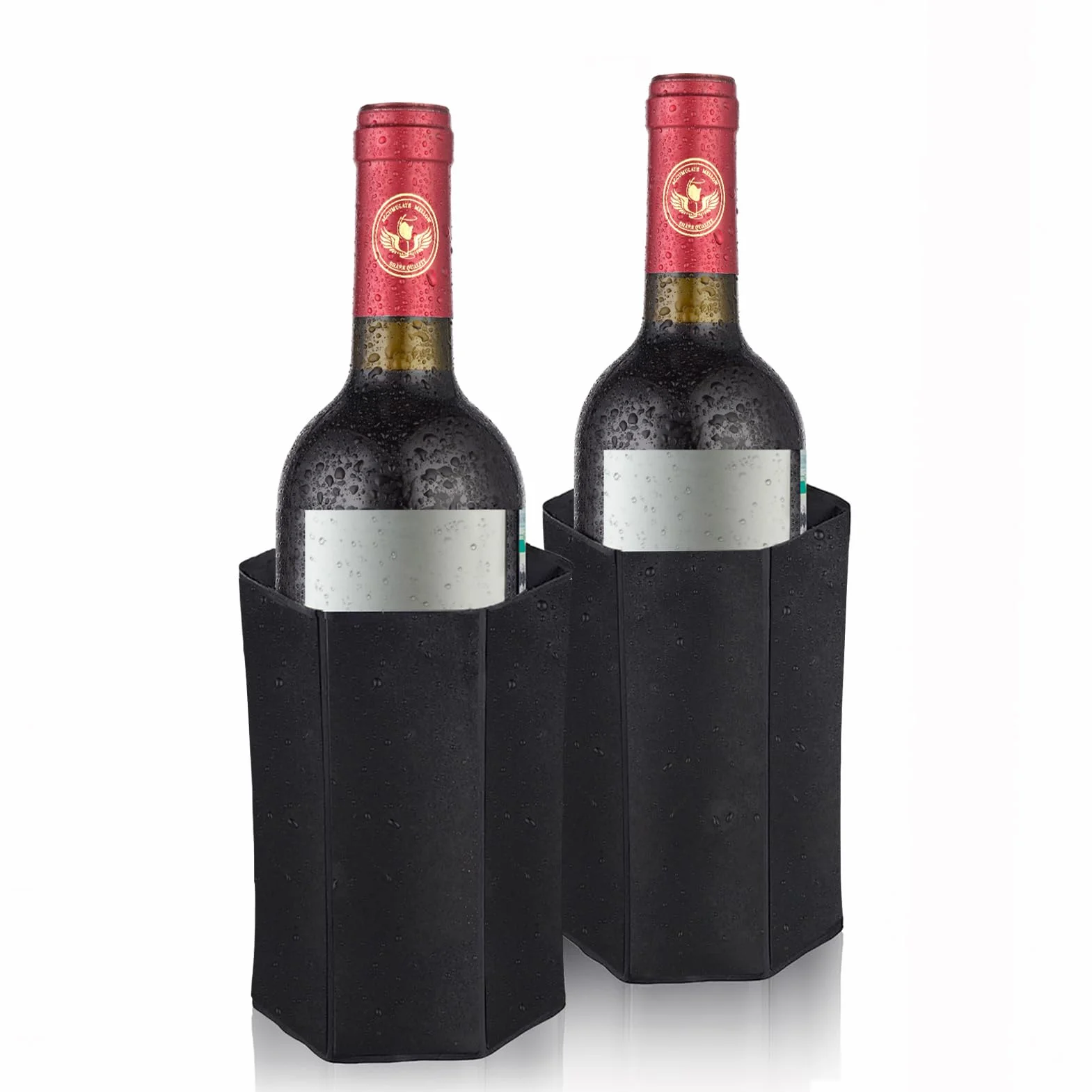 Funda Enfriadora de Botellas de Vino y Cava, Enfriadora de Vino Portátil, Ideal para Uso Diario o Regalo, Pack de 2