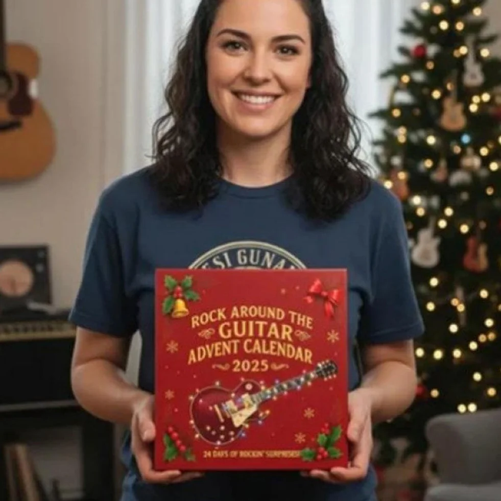 Calendario de Adviento 2025 Guitarra Rock – 24 Mini Adornos de Guitarra Eléctrica Acrílica 2D