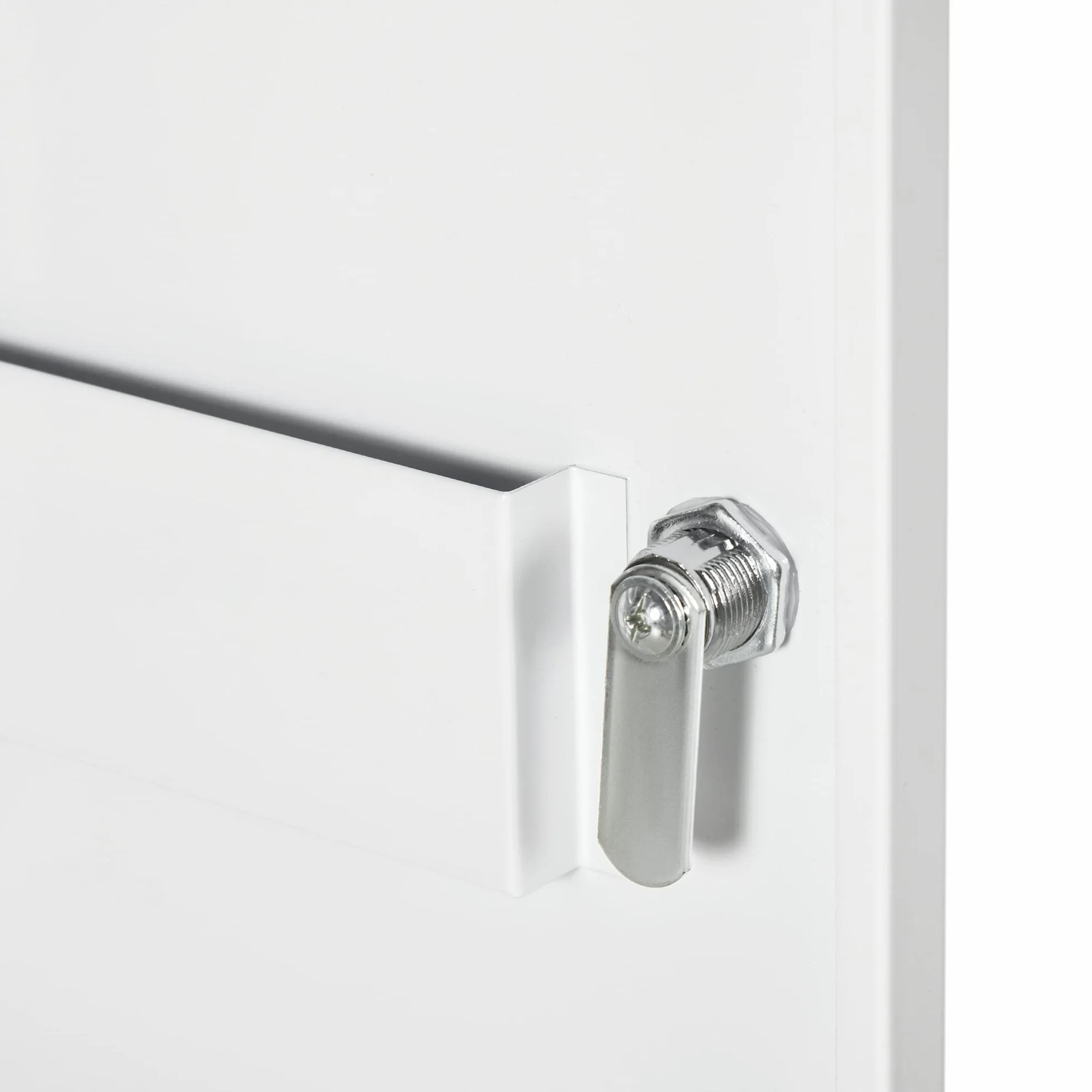 Kleankin Botiquín de Pared de Acero 3 Niveles Armario con Cerradura 40x15x53,5 cm Blanco
