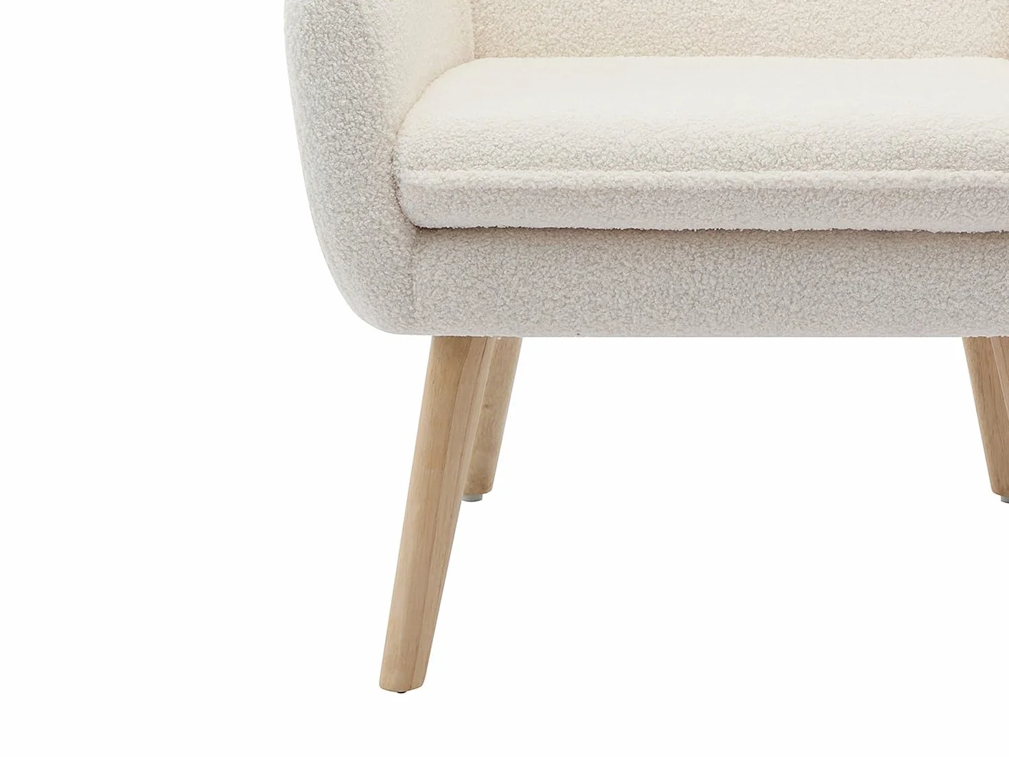 Vente-unique - Skandinavisk fÂtˆlj - Serino Vit Bouclette Fabric FÂtˆlj