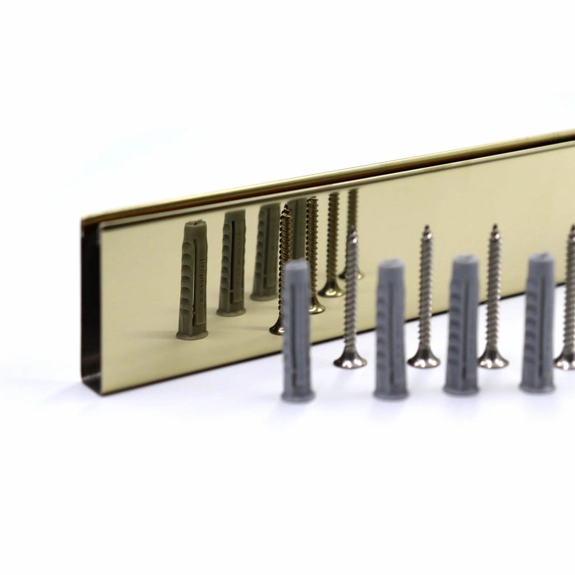 Perfil de pared para mampara acero inoxidable 304 vidrio 10 mm Champagne Gold 200 cm