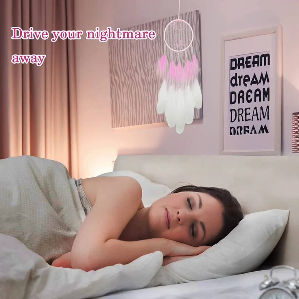 EQLEF Atrapasueños Rosa, Atrapasueños de Mariposa para Colgar en la Pared, Atrapasueños de Plumas, Adorno de Red de Hadas para Decoración de Bodas y Dormitorios