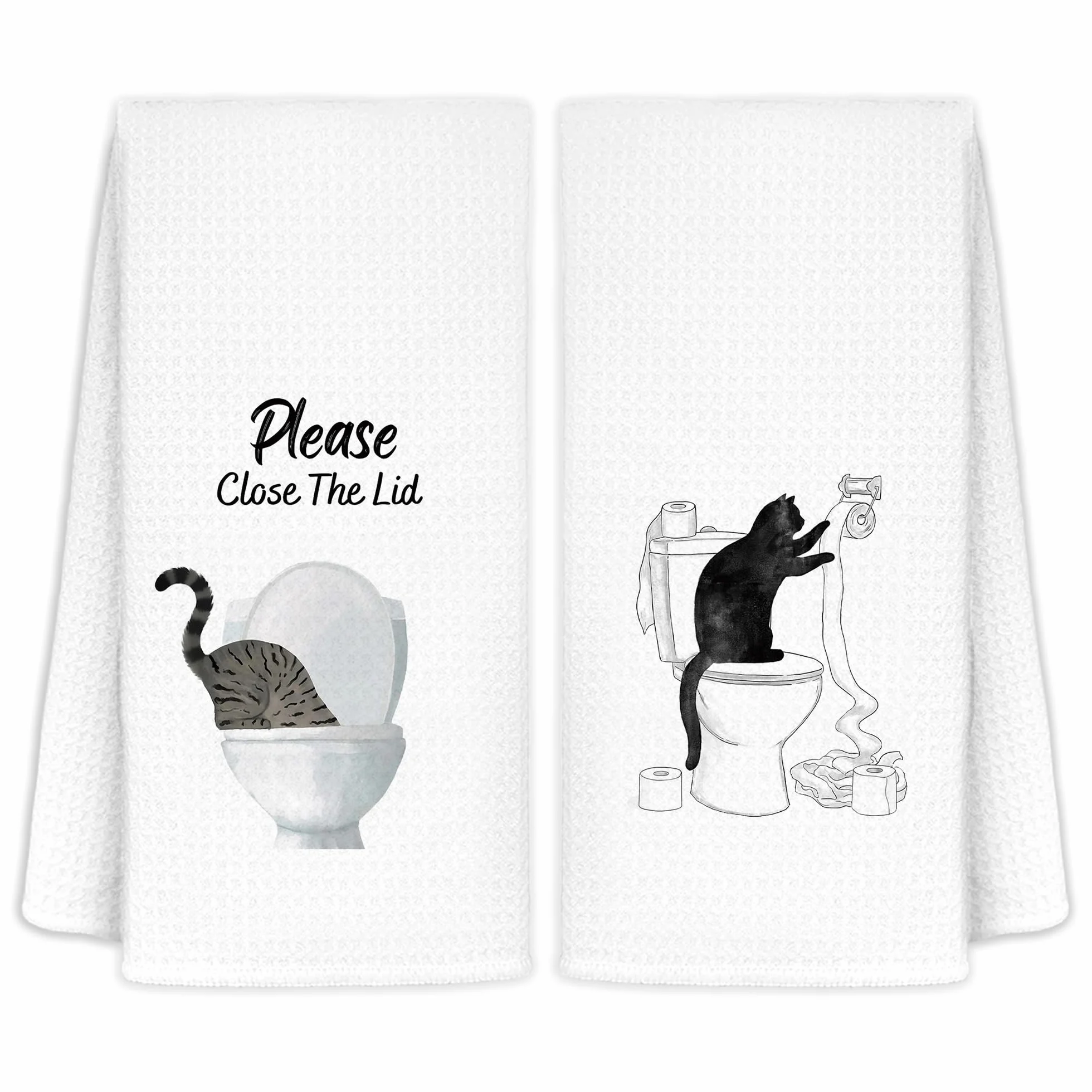 Jvpke Divertida toalla de mano de gato para baño, decoración de gato negro, regalos para amantes de los gatos, toallas de gato para amantes de los gatos, decoración de baño de gatos, regalos de gato