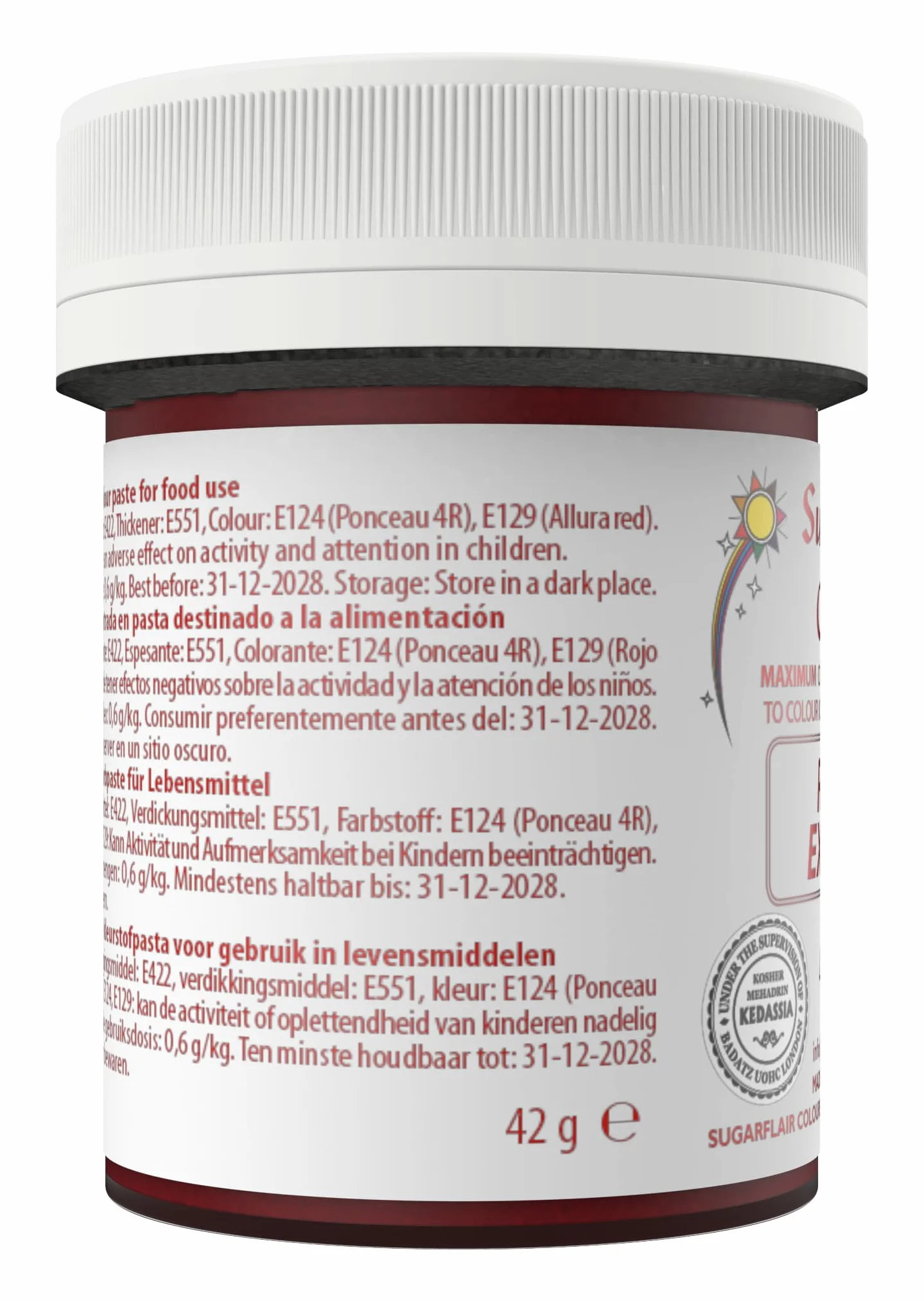 Sugarflair Maximum Concentrated Paste Colour Red, Colorante Alimentario 42g