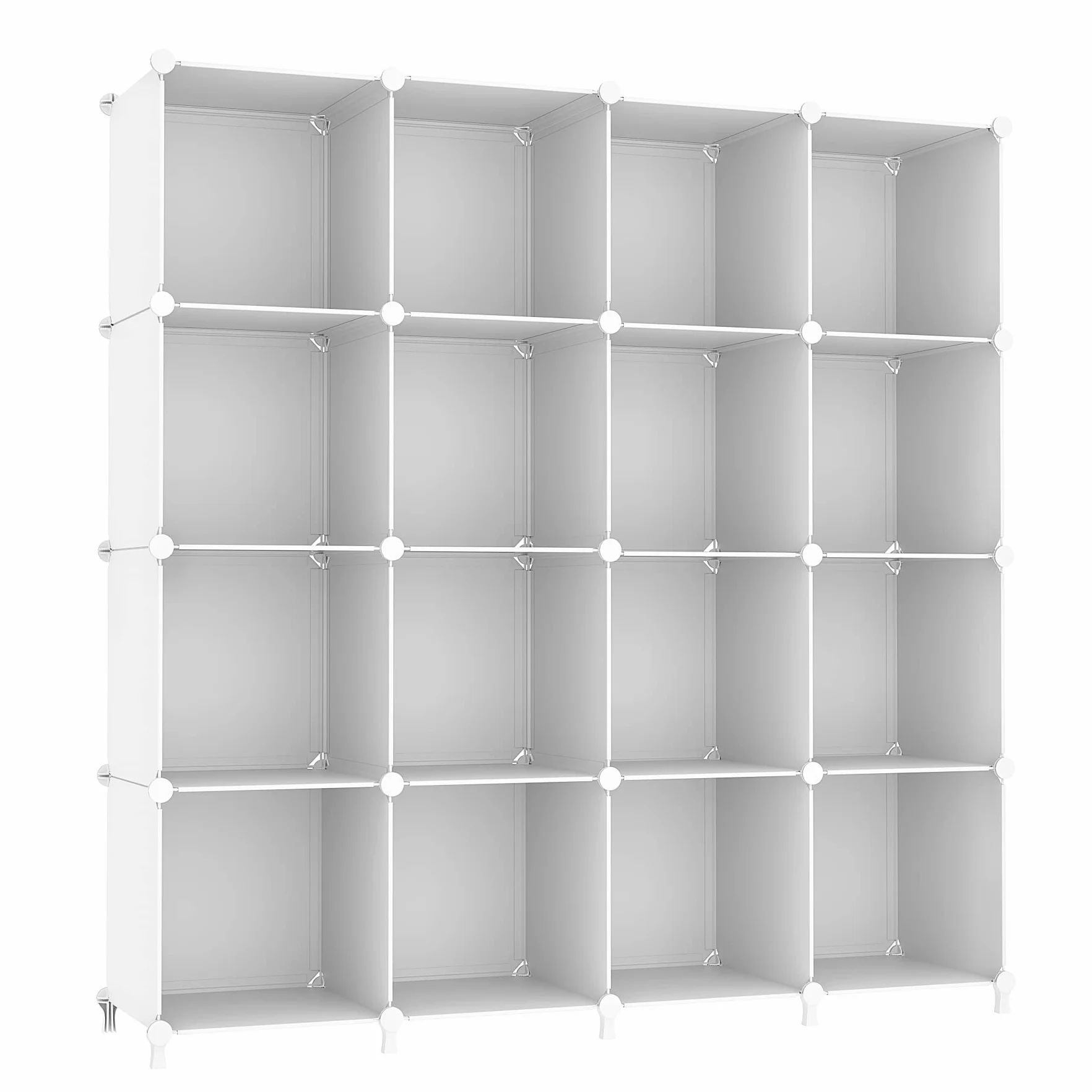AWTATOS Estantería Modular de Plástico 16 Cubos Organizador de Almacenamiento Apilable