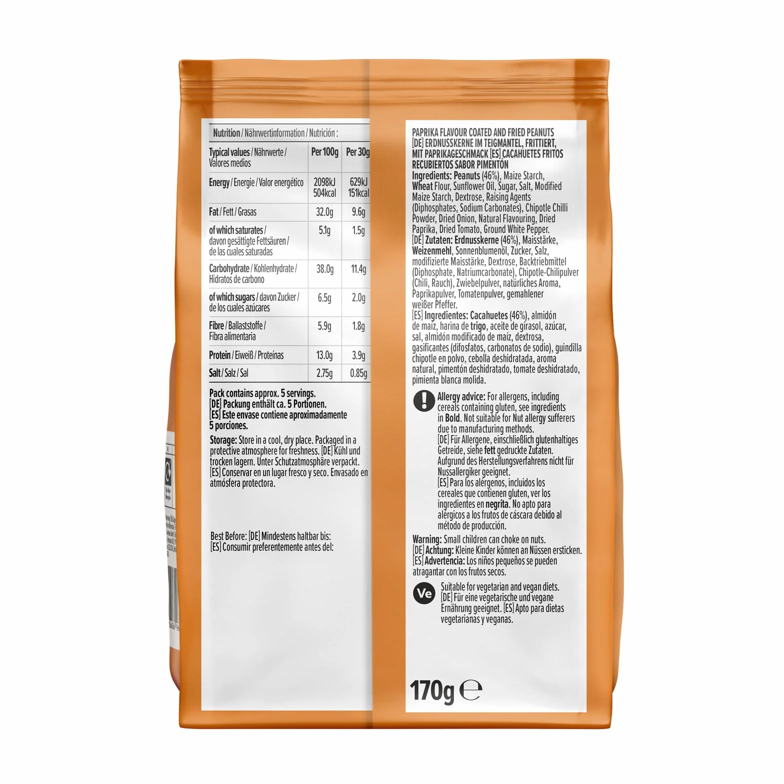 Amazon Cacahuetes Recubiertos Sabor Pimentón 170g