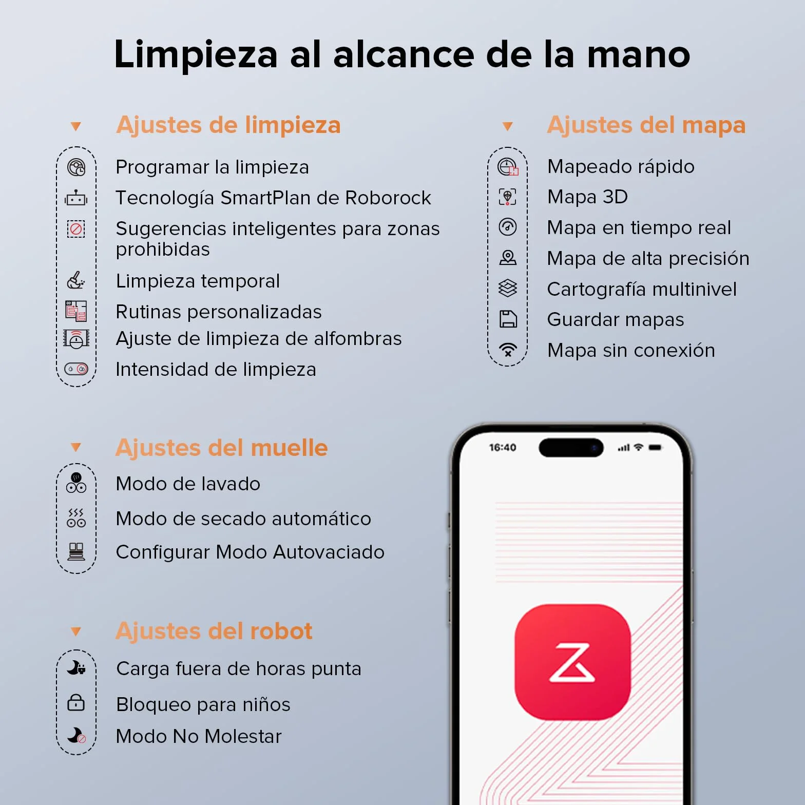 roborock Qrevo Edge S5A Robot Aspirador y Fregasuelos 18.500 Pa, Sin Enredos, FlexiArm Cepillo Lateral y Mopa, Lavado con Mopa de Agua Caliente y Autolimpieza, Secado con Aire Caliente, Blanco