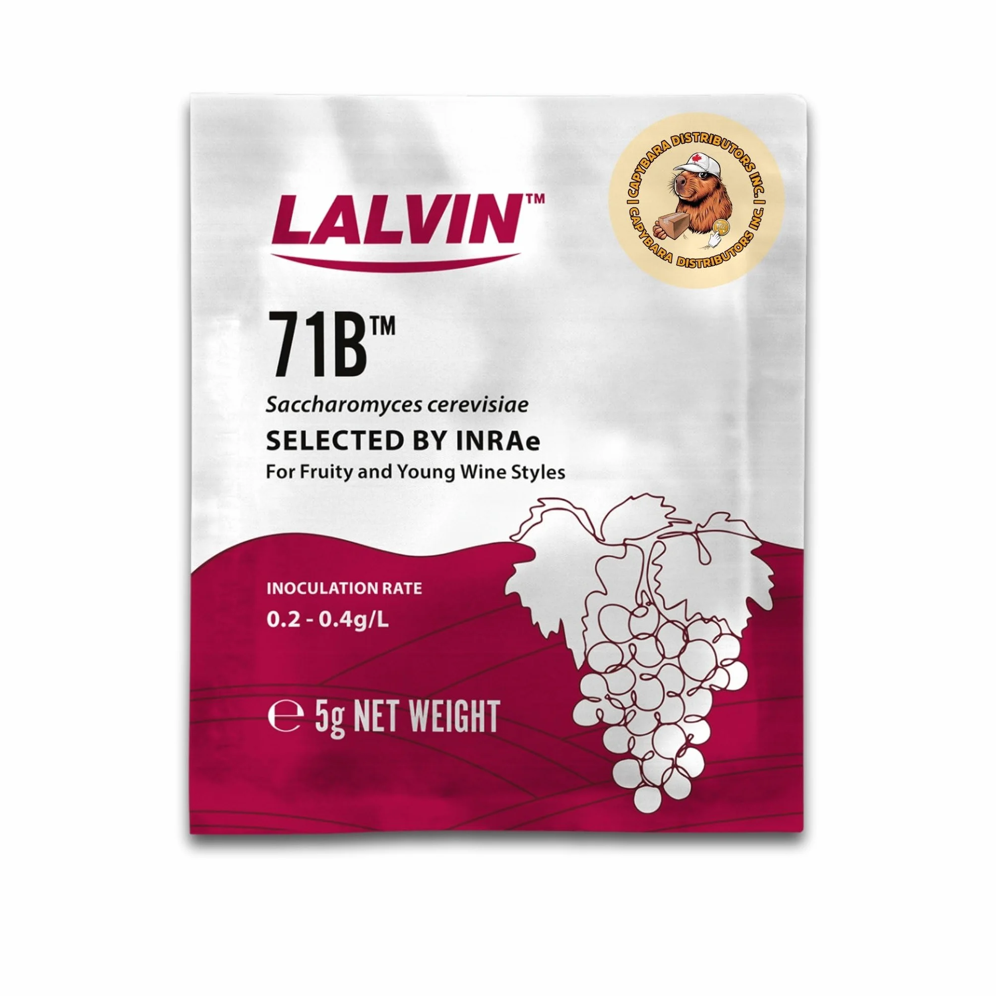 Lalvin 71B Levadura de Vino 5 Paquetes - Levadura de Hidromiel - Saccharomyces cerevisiae 5 g