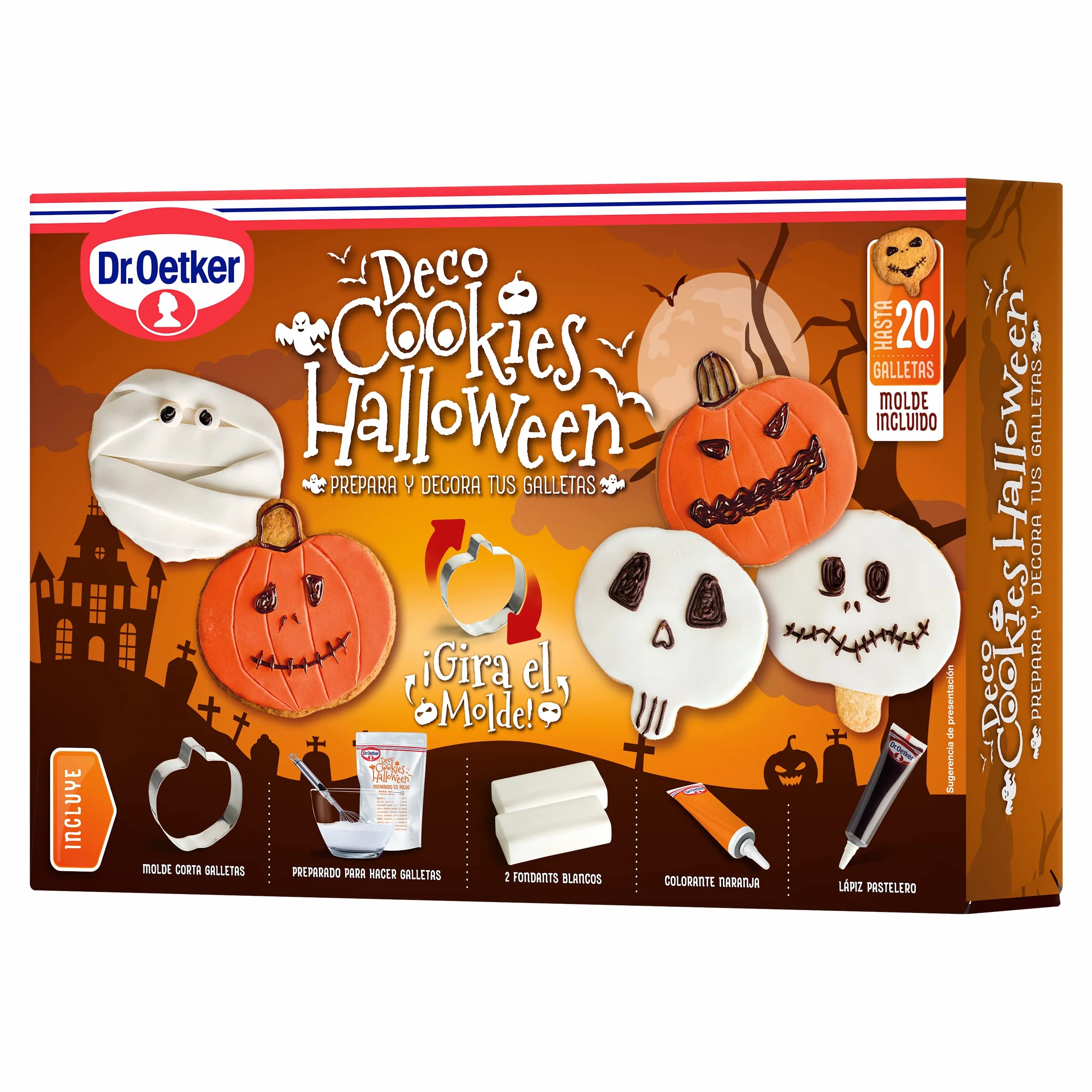 DR. OETKER Kit de Repostería Galletas de Mantequilla Halloween 484 g