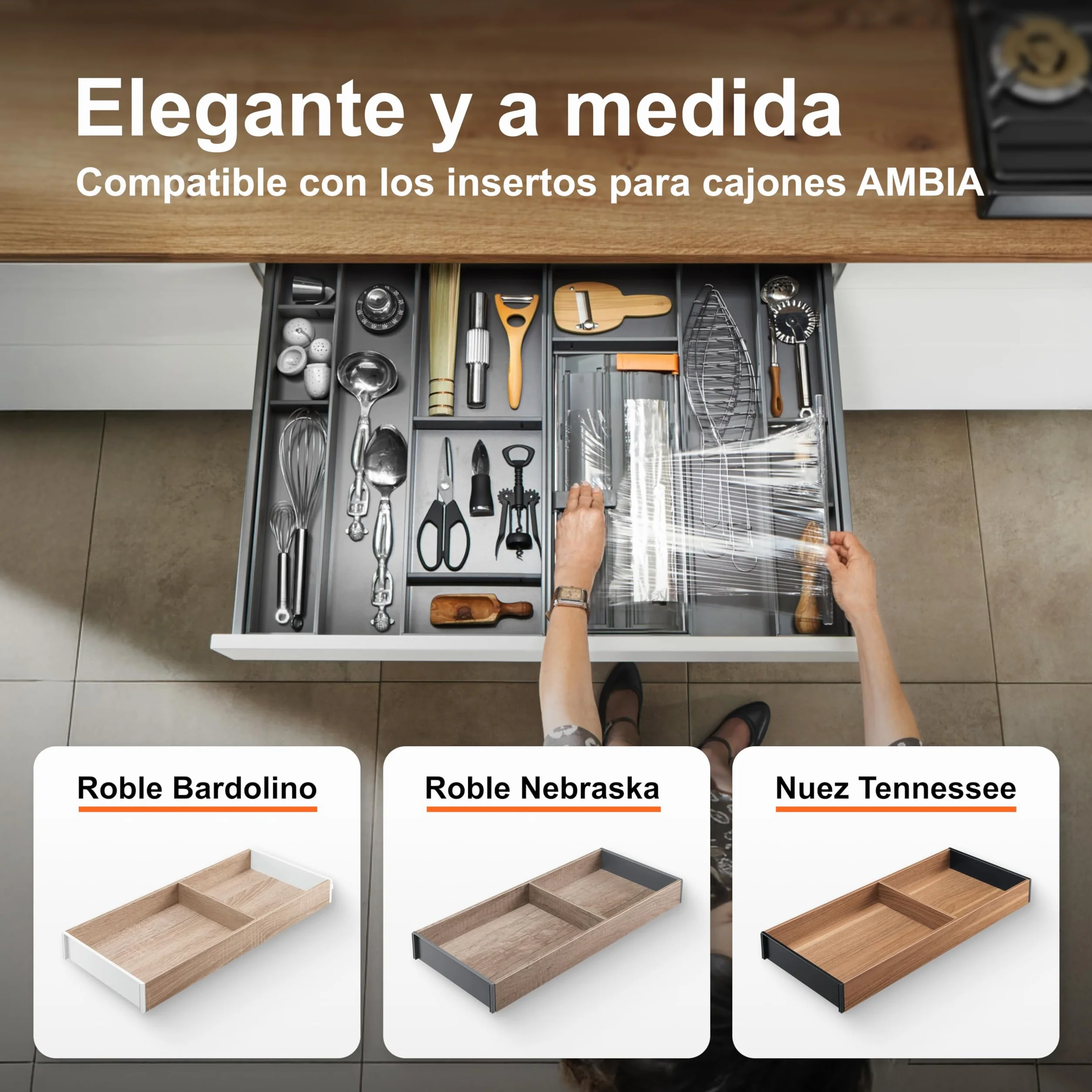 Cortador de papel de aluminio AMBIA-LINE de Blum ZC7C0000 Gris orión mate (ancho 187 mm altura 61,8 mm longitud 409 mm) Film transparente papel de aluminio para LEGRABOX