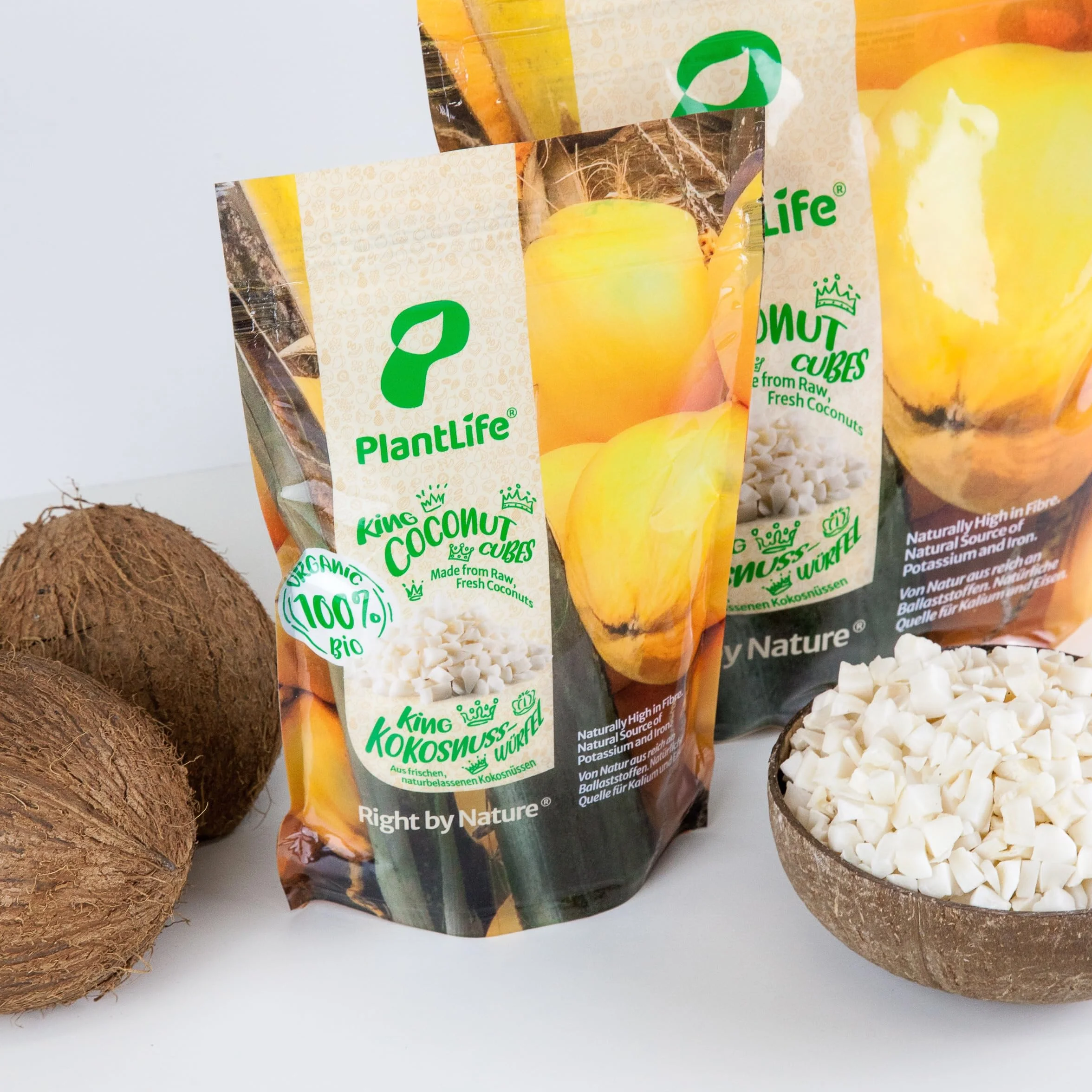 PlantLIfe Coco Seco BIO 1kg - secado al sol, sin aditivos, coco natural 100% reciclable