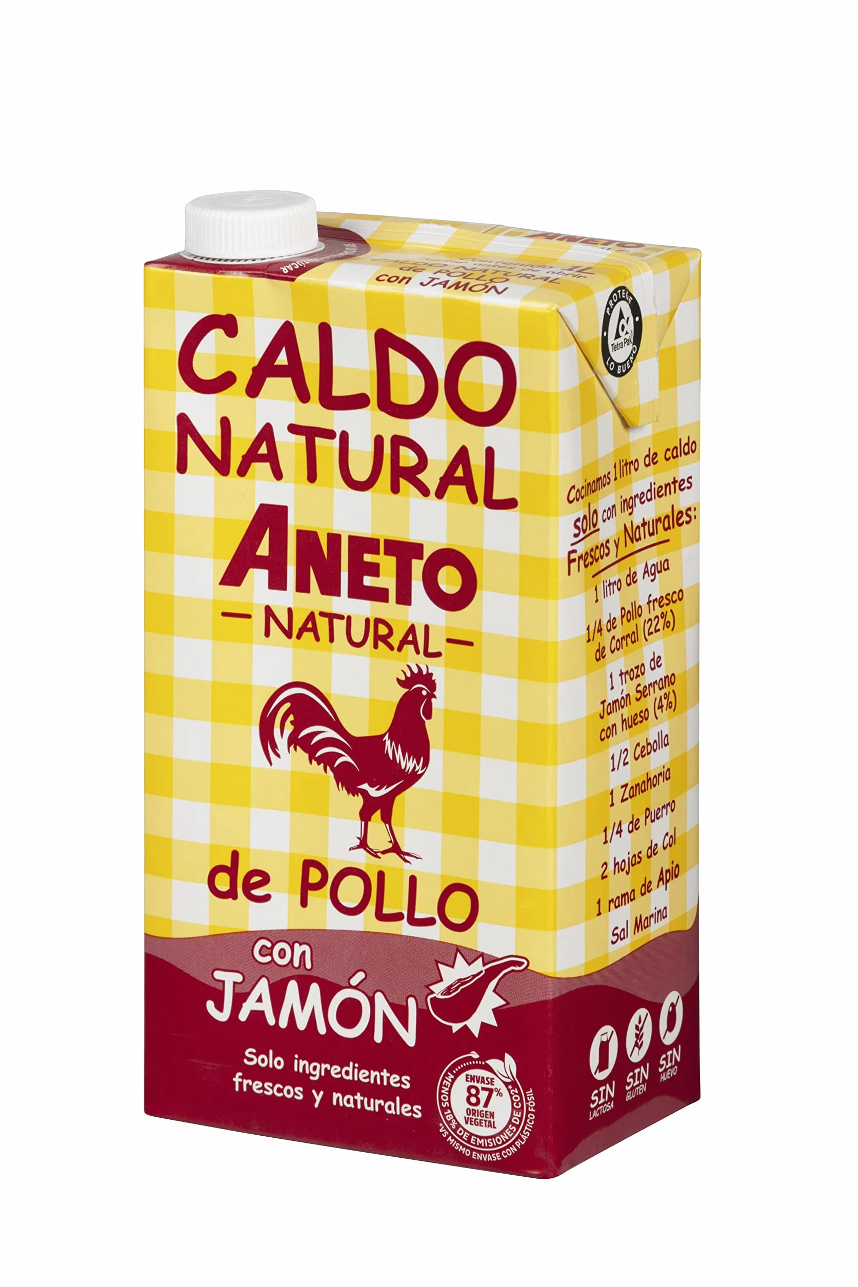 Aneto Natural Caldo de Pollo con Jamón 1L