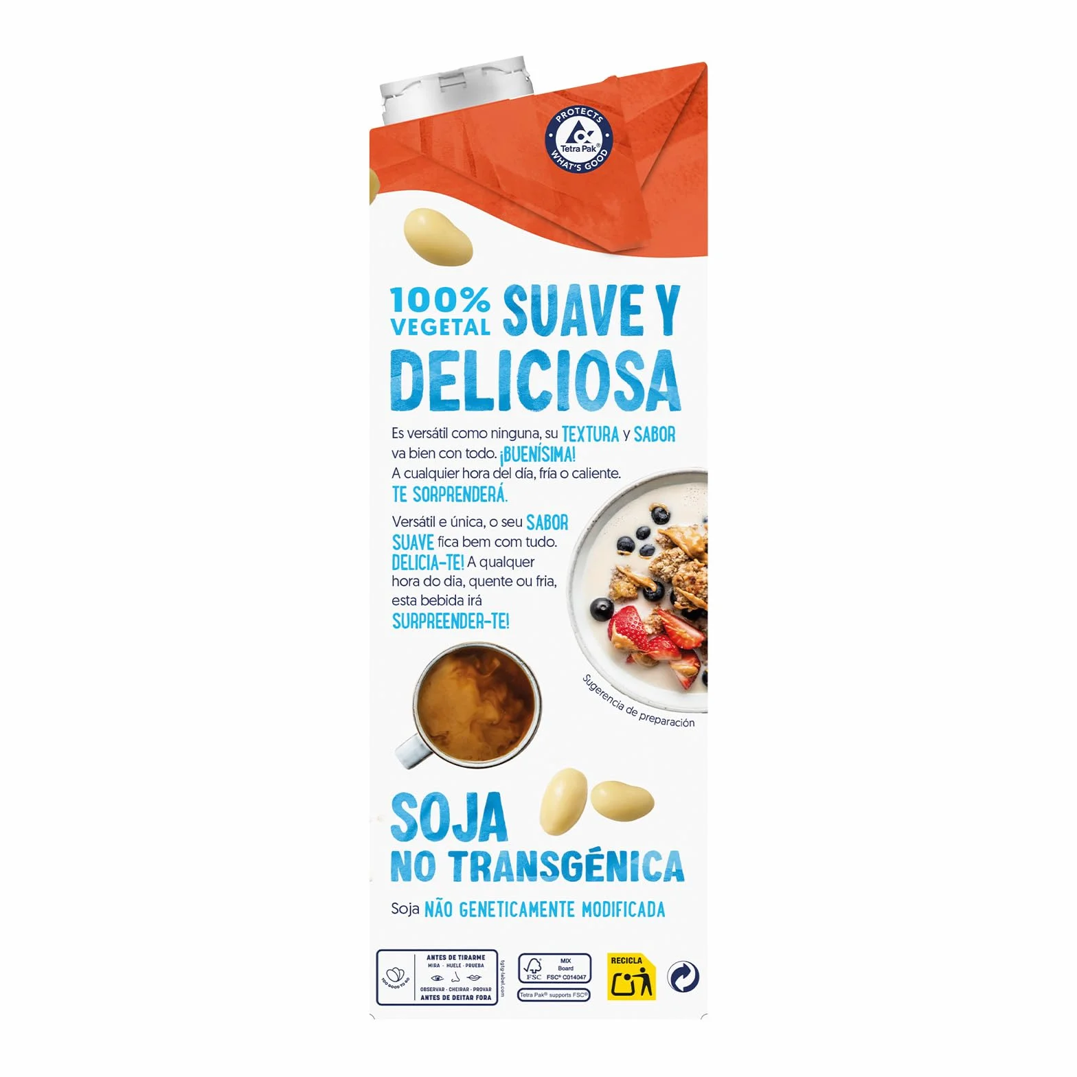 Alpro Bebida Vegetal de Soja sin Azúcar Pack 6 x 1L