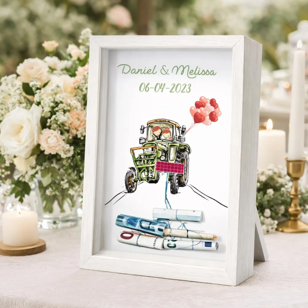 Cuadro Personalizado Regalar Dinero Boda Hucha Original Billetes Marco 3D