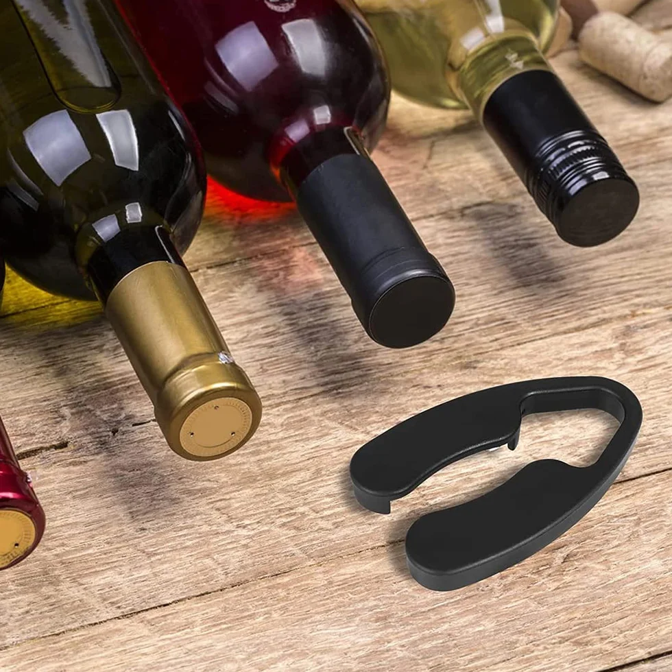 4 Piezas Cortador Papel Vino Cortador Cápsulas para Vino Cortacápsulas Para Botellas De Vino Para Quitar El Papel De Aluminio Las Botellas Vino Negro