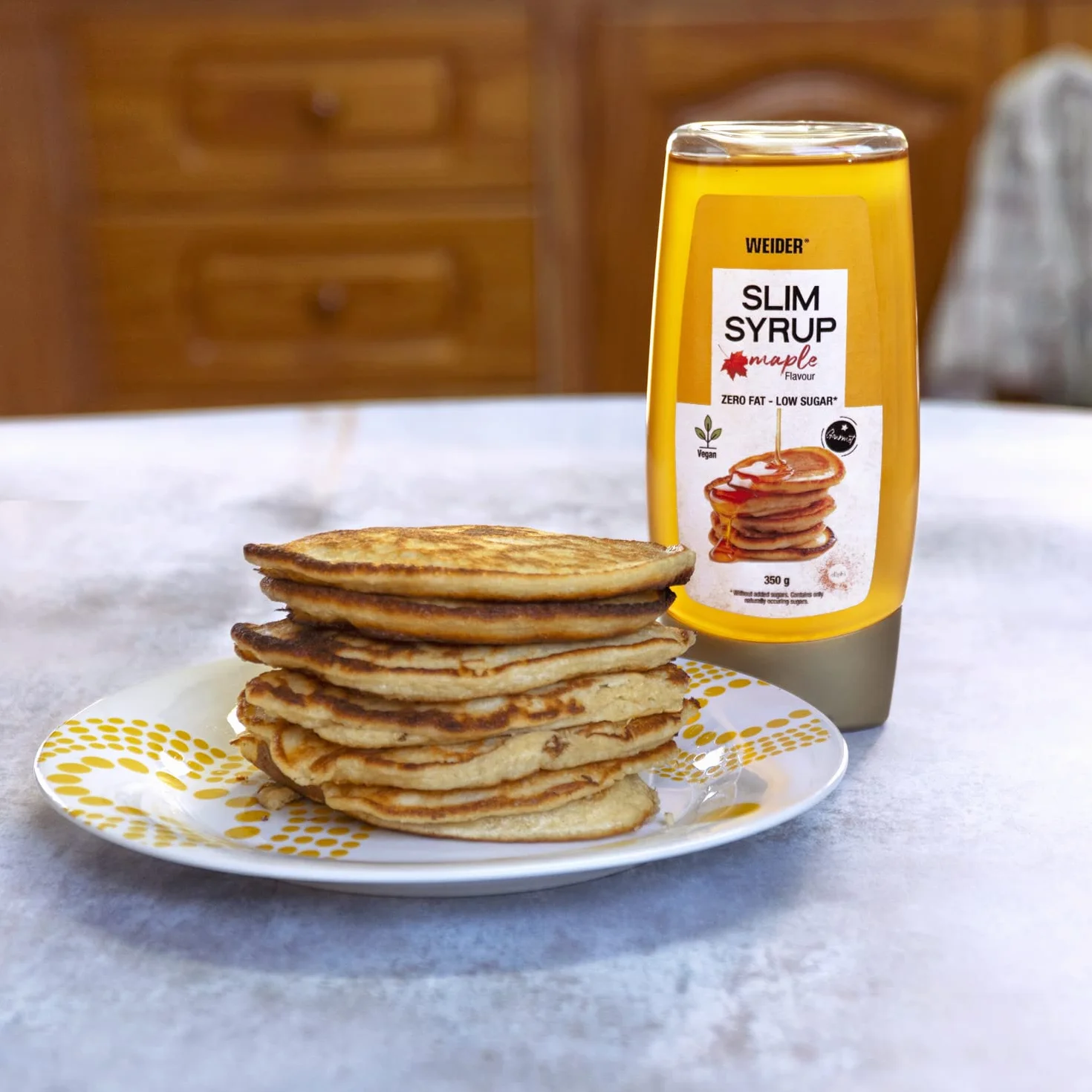 Weider Slim Syrup Maple 350g Cero Grasas Cero Azúcares Vegano Sabor Sirope de Arce