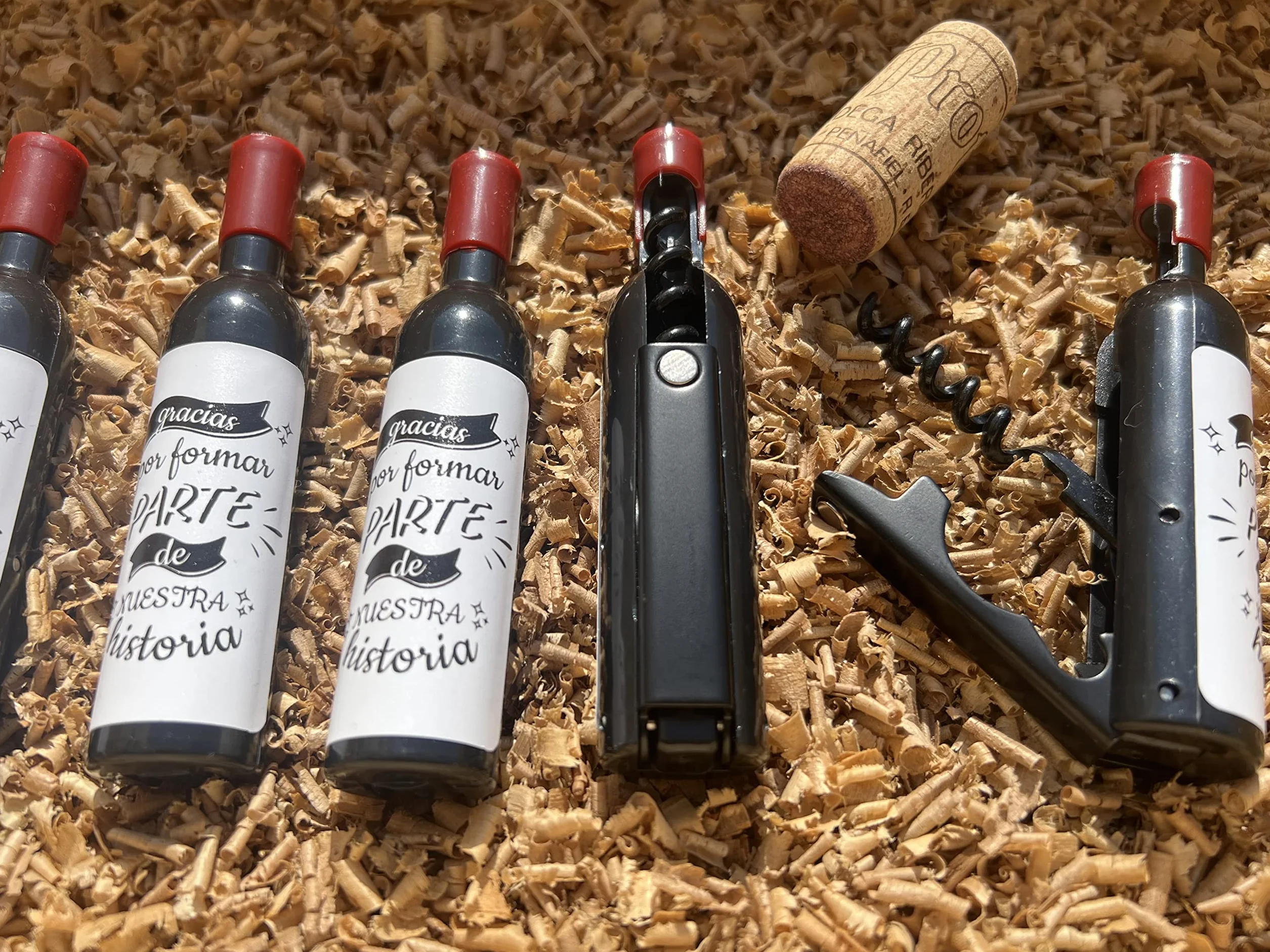 Pack de 25 Sacacorchos Magnéticos con Mensaje - Saca Corchos para Botellas Vino - Regalos Bodas Comuniones Bautizos