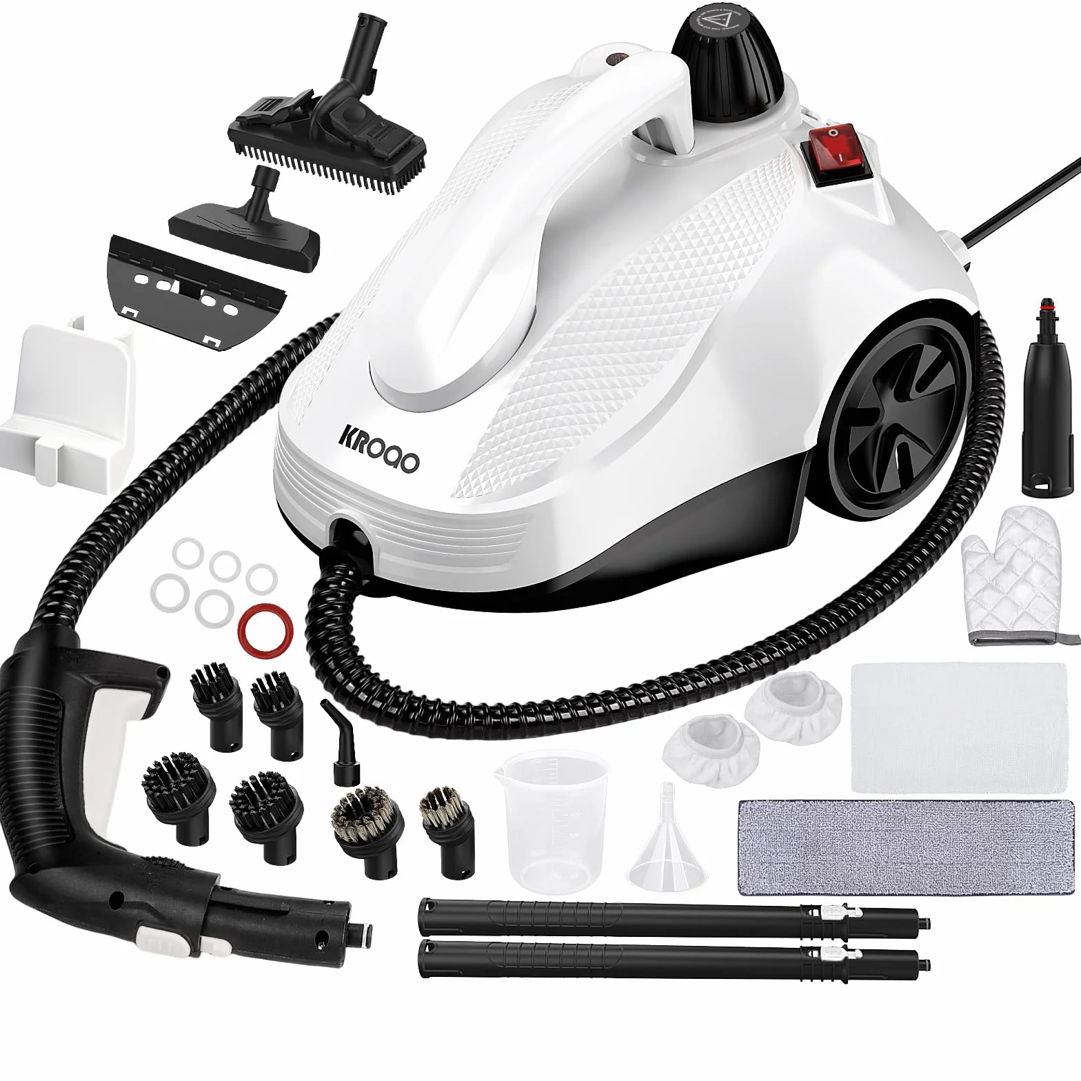Limpiador de vapor multiusos para todo con 23 accesorios, quitar papel pintado, suelo, alfombra, sofá, tapicería, coche, azulejos, tapicería, baño, 1,5 L