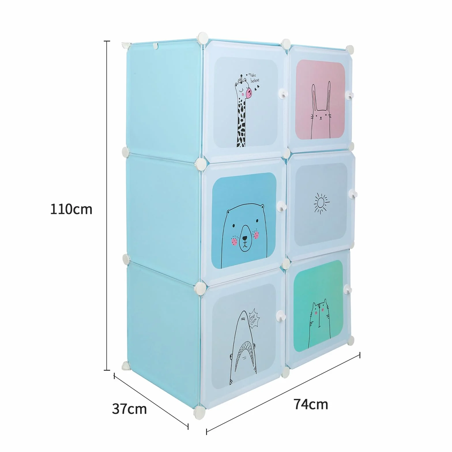 Homewell Armario De Almacenamiento Portátil Modular Con Puertas Y Barra De Ropa
