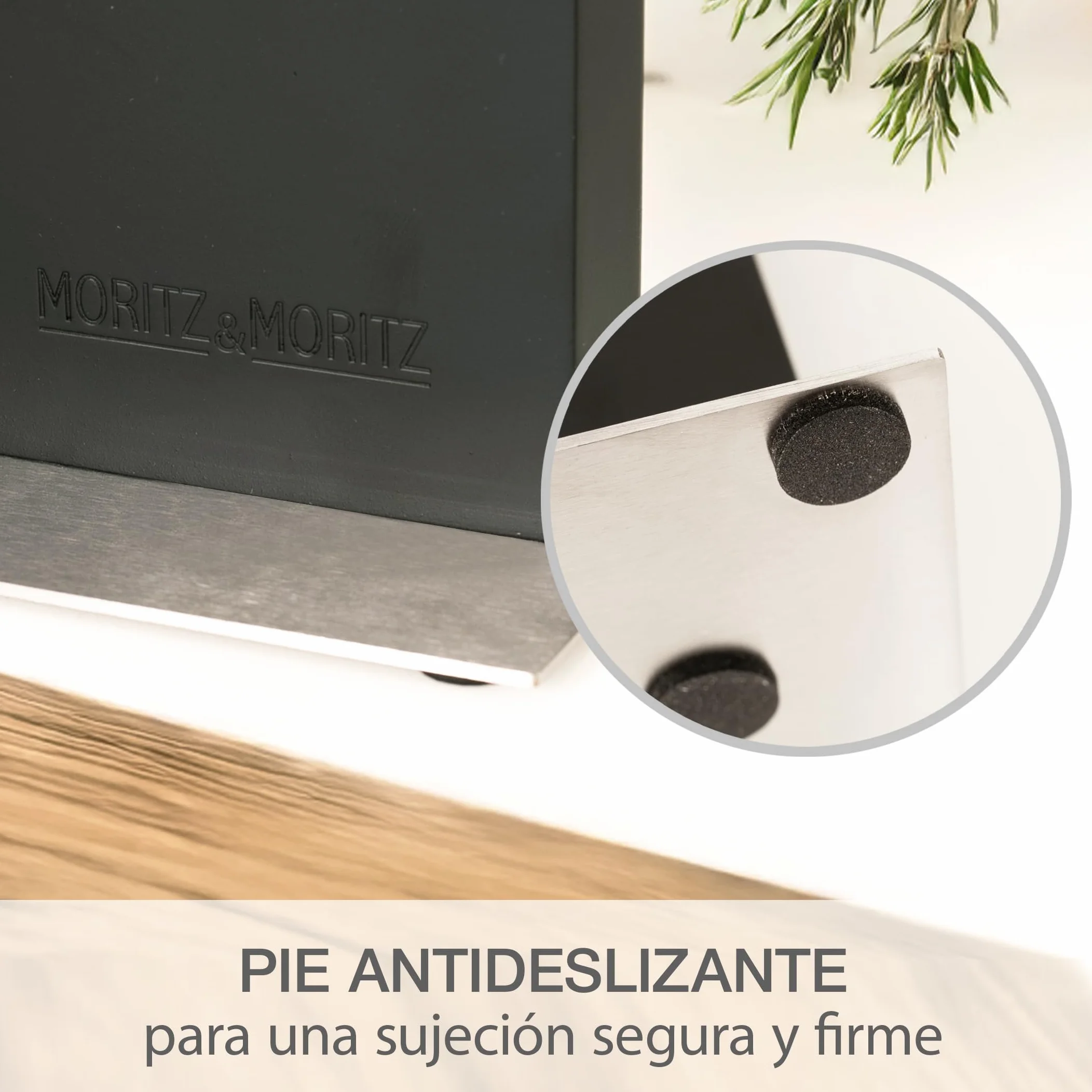 Moritz & Moritz Bloque magnético para cuchillos negro – Soporte magnético con fuerte agarre
