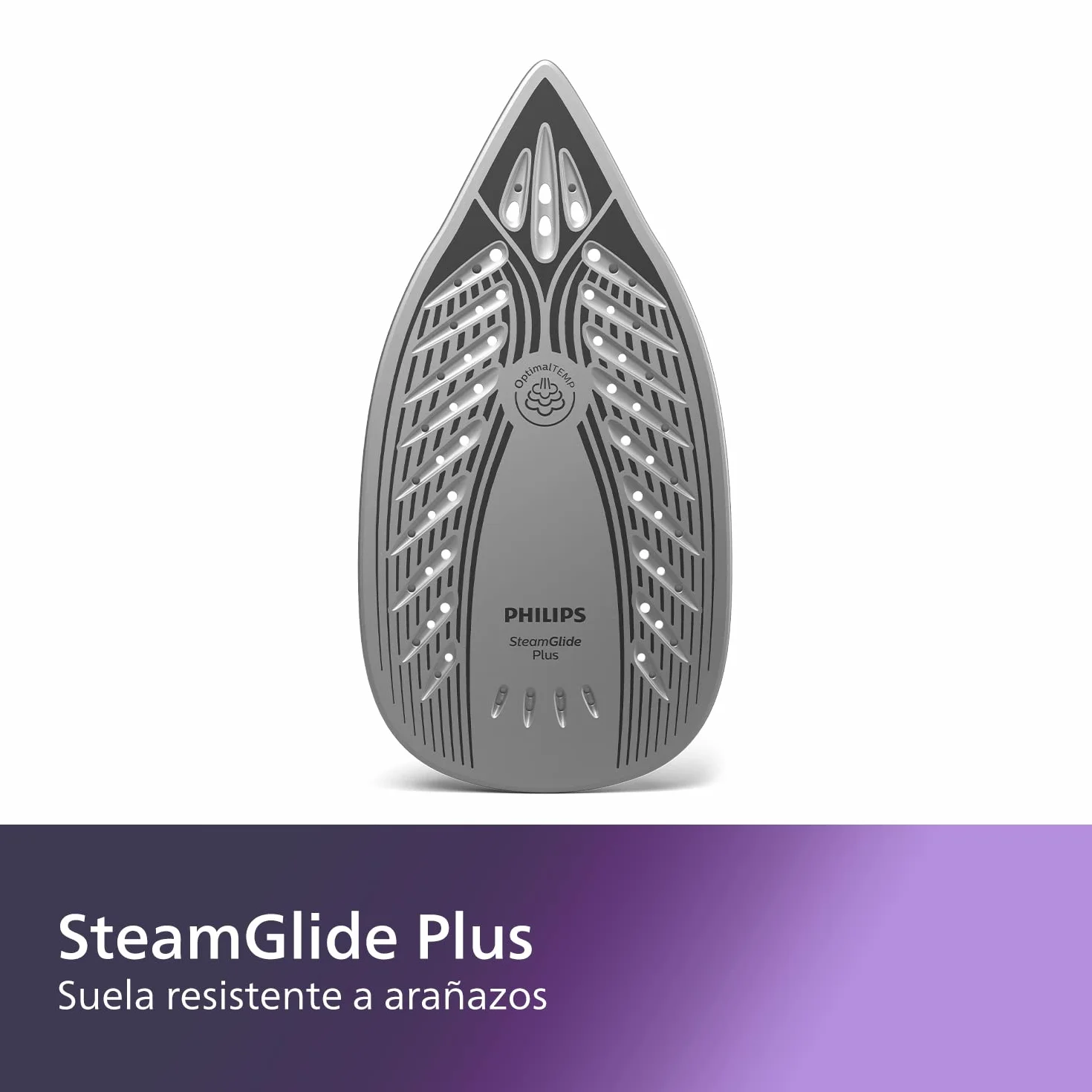 Philips PerfectCare Compact Plus Centro de Planchado - 2400W, Golpe de Vapor 450g, Presión 6.5 bar, Tec OptimalTEMP, Depósito 1.5 L, Púrpura/Blanco (GC7933/30)
