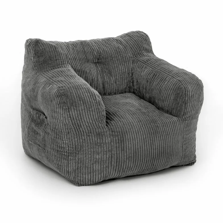 Pamapic Puff Salon, Sillon Puff con Relleno Incluido, Sofa Puf con Asas Portátiles, Sillas de Salon Ergonomicas Moderno, Bean Bag Interior para Sala de Estar, Dormitorio, Sala de Juegos, Gris