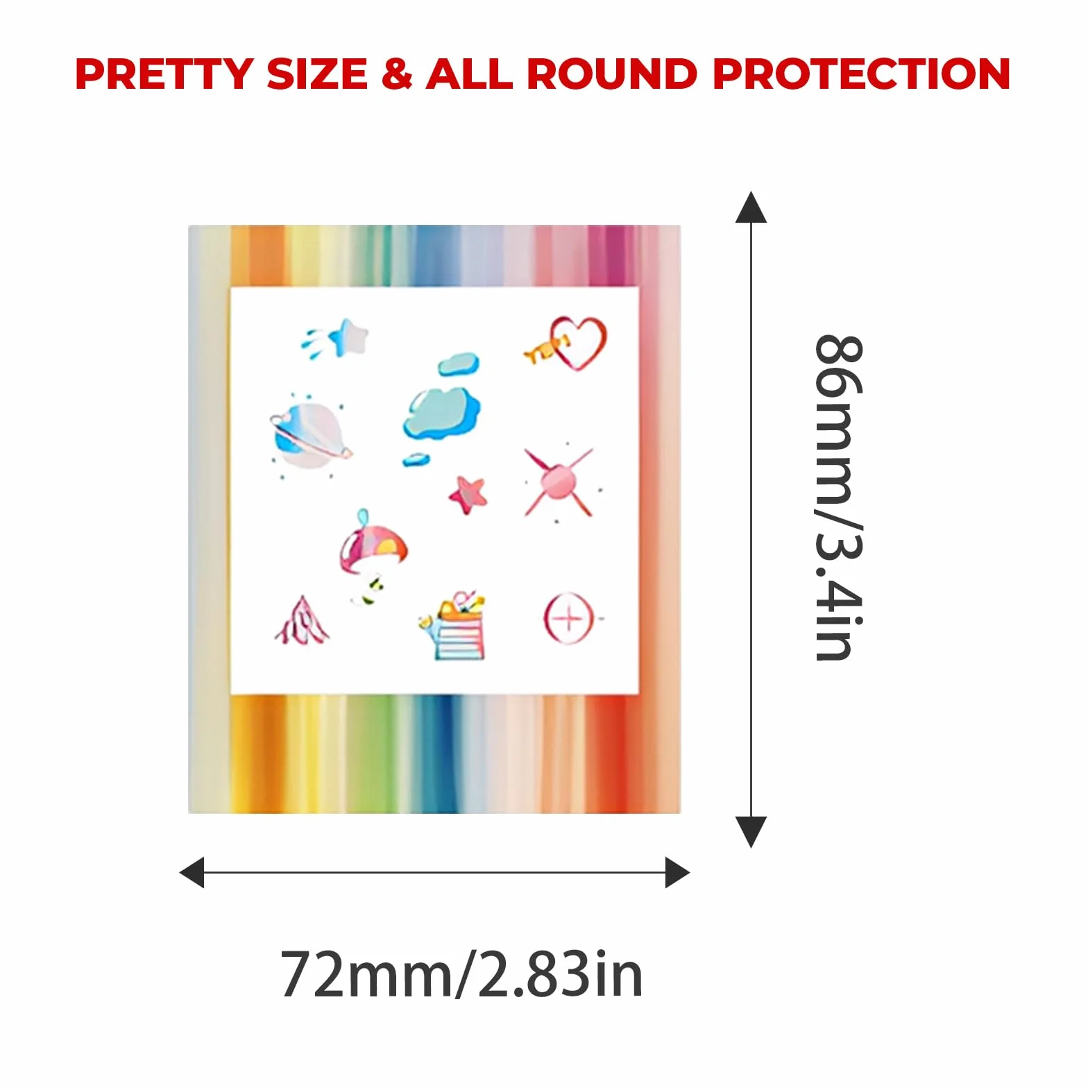 Rainbow Series - Calcomanías para bordes de fotos compatibles con película Fujifilm Instax Square SQ1 SQ6 SQ10 SQ20 SQ40, calcomanías decorativas para marco para accesorios de cámara, álbum de fotos
