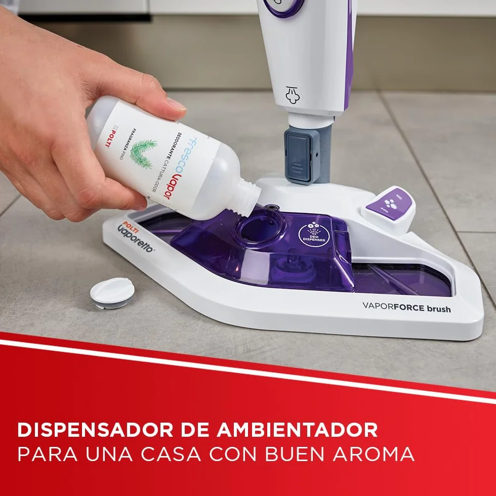 Polti Vaporetto SV440 Doble Mopa a Vapor 2 en 1 1500 W Calentamiento 15 s 11 Accesorios Blanco/Morado
