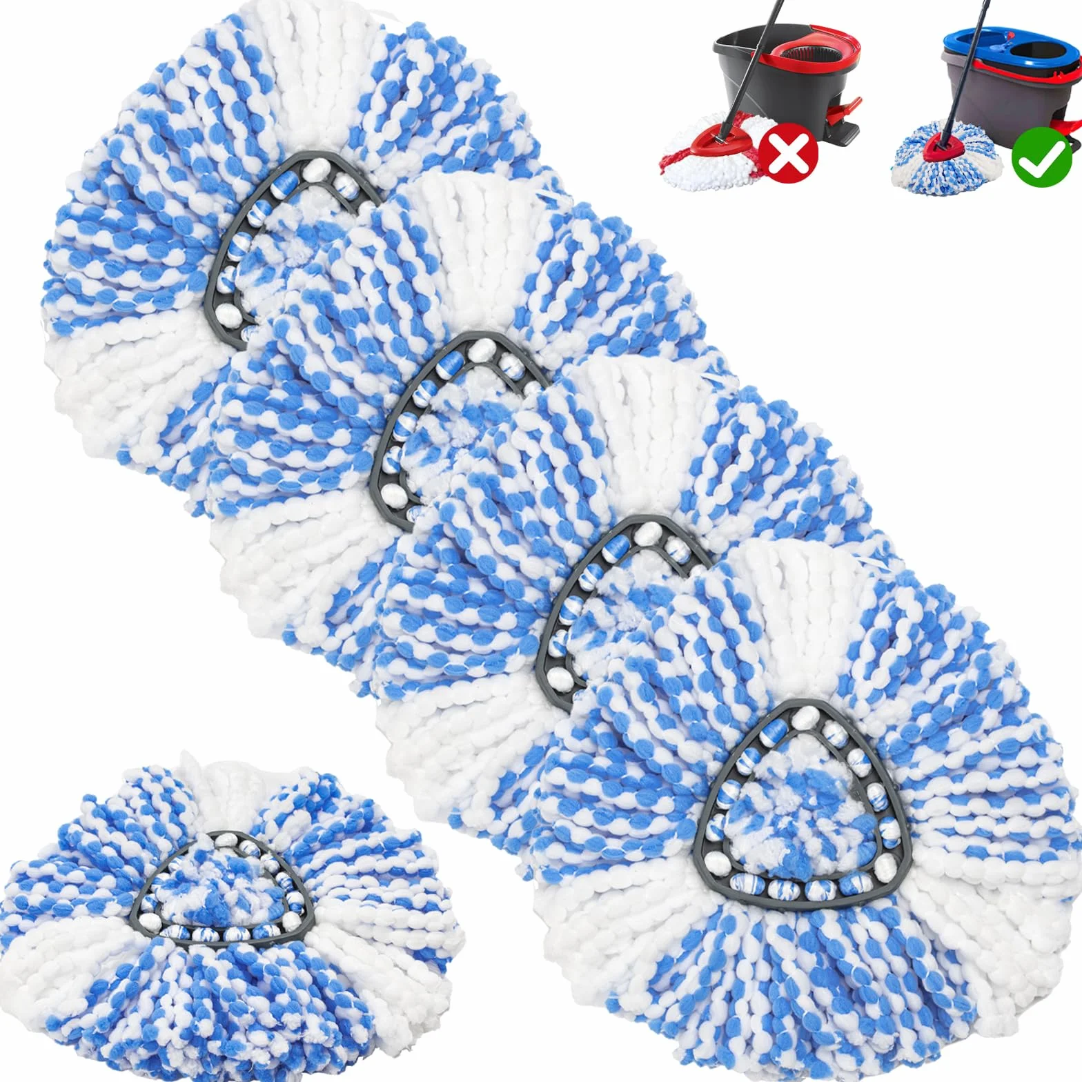 Vileda H2prO Paquete de 5 recambio fregona con pedal microfibra RinseClean