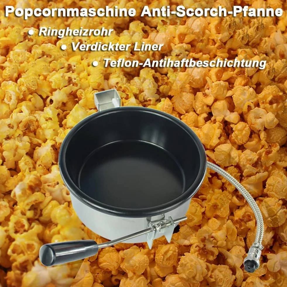 Máquina de Palomitas de Aire Caliente con Accesorios, Olla 230g, Sartén Antiadherente Anti-quemaduras, 3 Fori-15 mm
