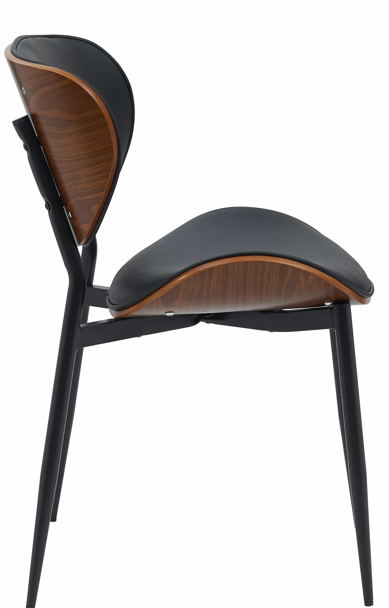CLP Juego de 2 Sillas de Visita Enid con Respaldo y Tapizado - Sillón de Comedor Polipiel o Tela, Color Nuez/Negro