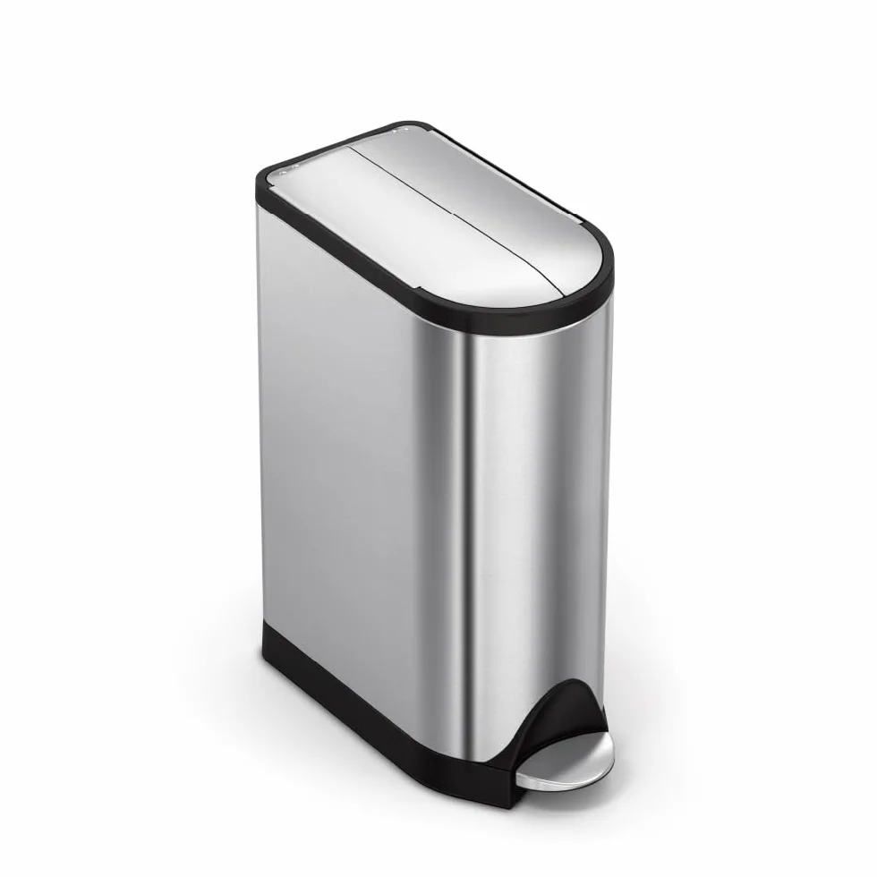 simplehuman CW2058 cubo mariposa con pedal, acero inoxidable cepillado, 18 L
