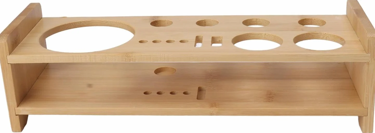 Soporte para Coctelera De Gran Capacidad, Estante De Madera Que Ahorra Espacio para Utensilios De Cocina Y Bar, Organizador Elegante para Artículos Esenciales De Coctelería Doméstica.