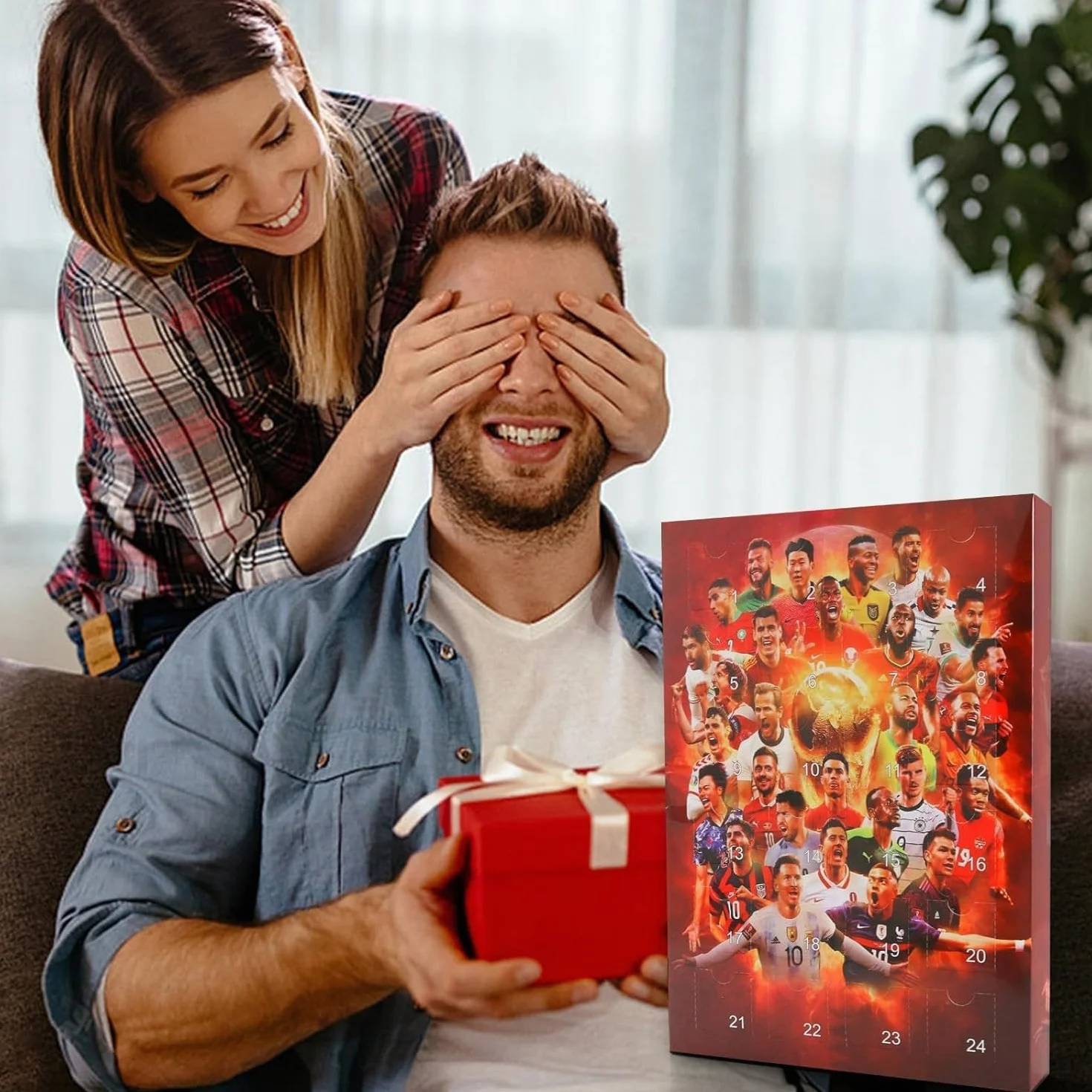 Calendario de Adviento de fútbol 2025, 24 accesorios, regalo de Navidad