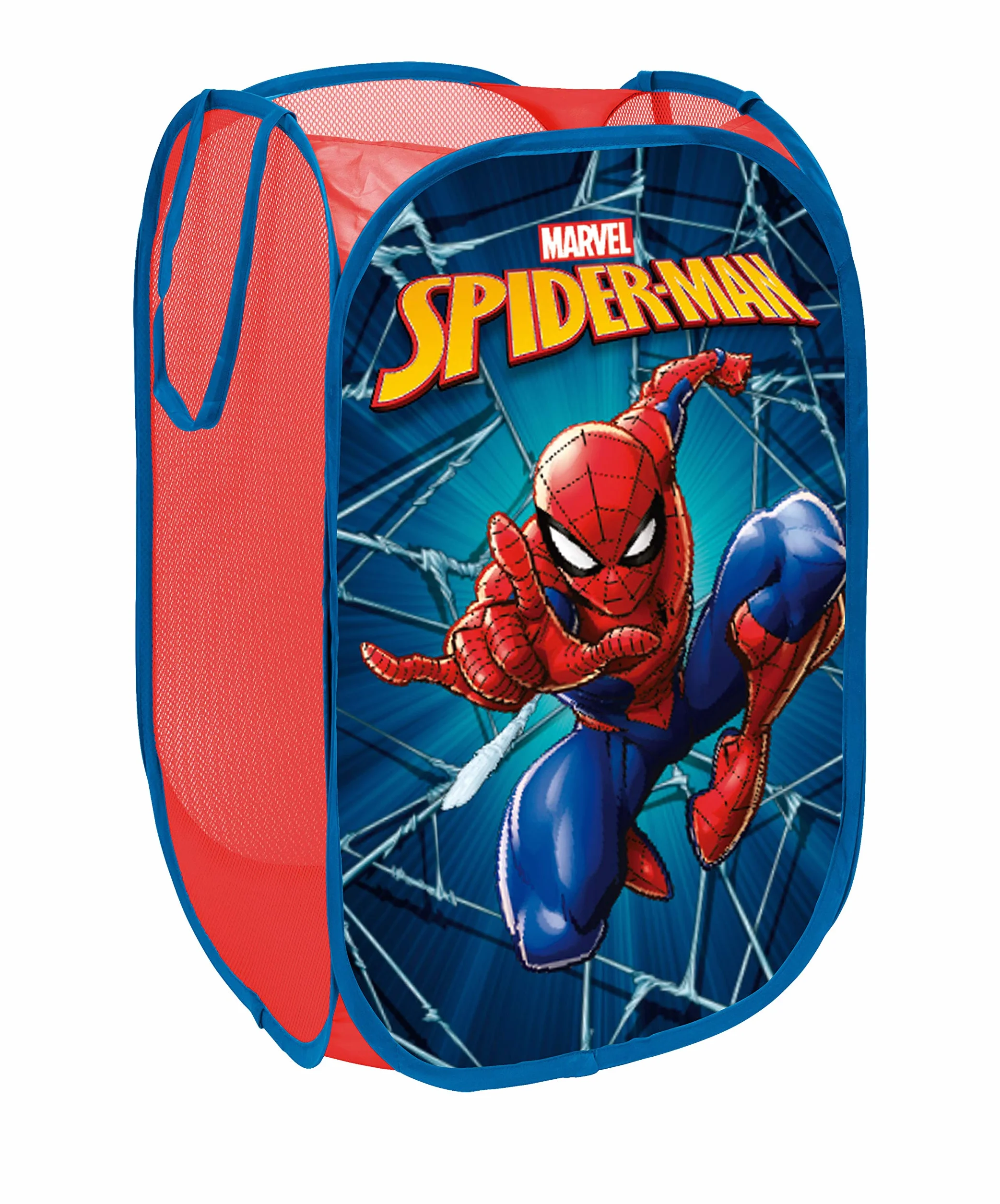Superdiver - Contenedor plegable de Spiderman, Licencia Oficial Marvel: Para guardar y almacenar juguetes y ropa - 36x36x58 cm - Fácil de guardar. Perfecto para niños y niñas.