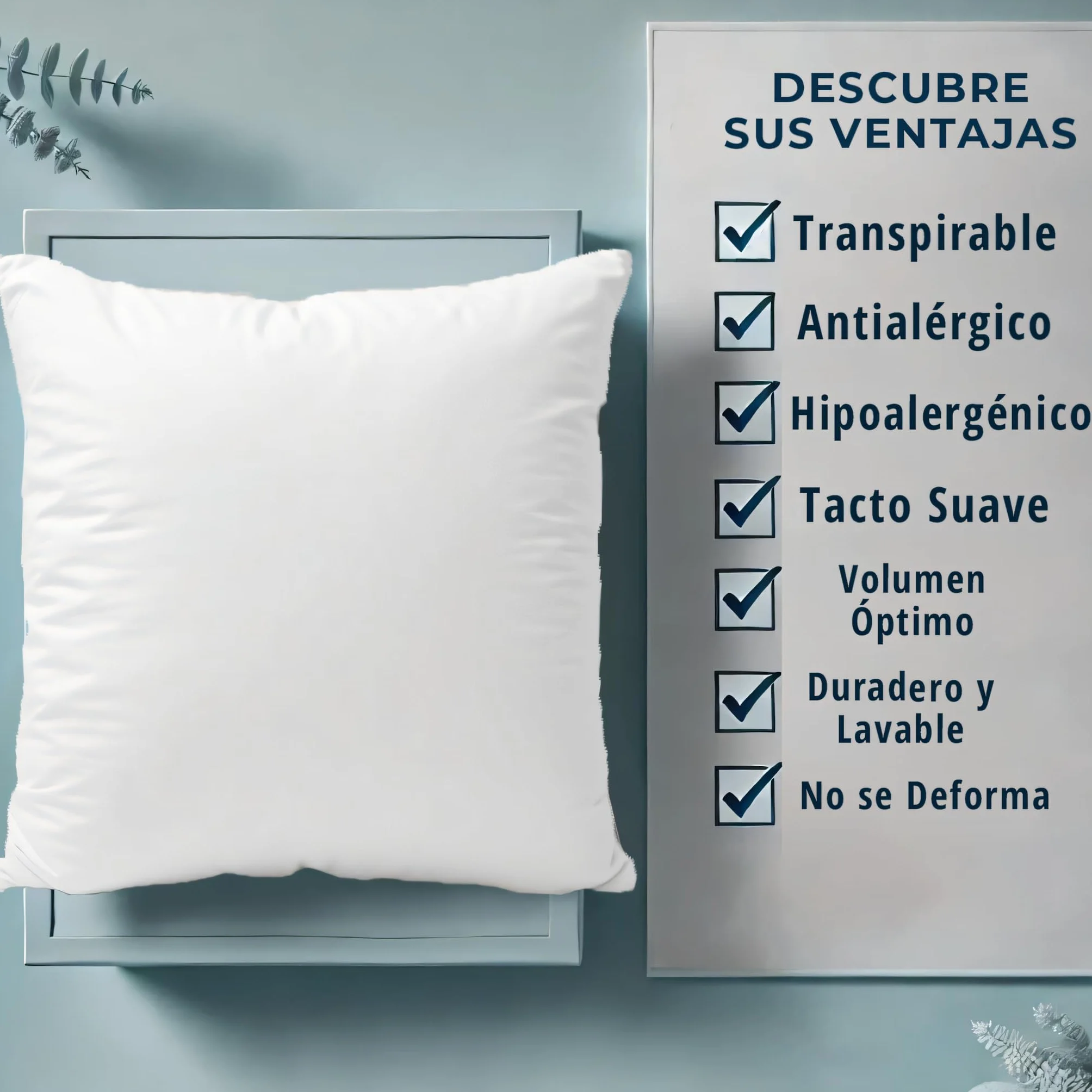 ForenTex Relleno de Cojín Blanco 45x45 cm Pack de 4 Fibra Virgen Siliconada Hipoalergénico Alta Recuperación