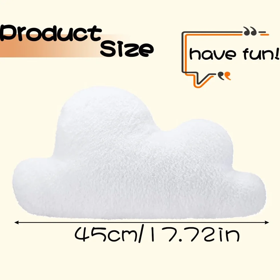 RANJIMA Cojín de peluche nube decorativo blanco para sofá cama