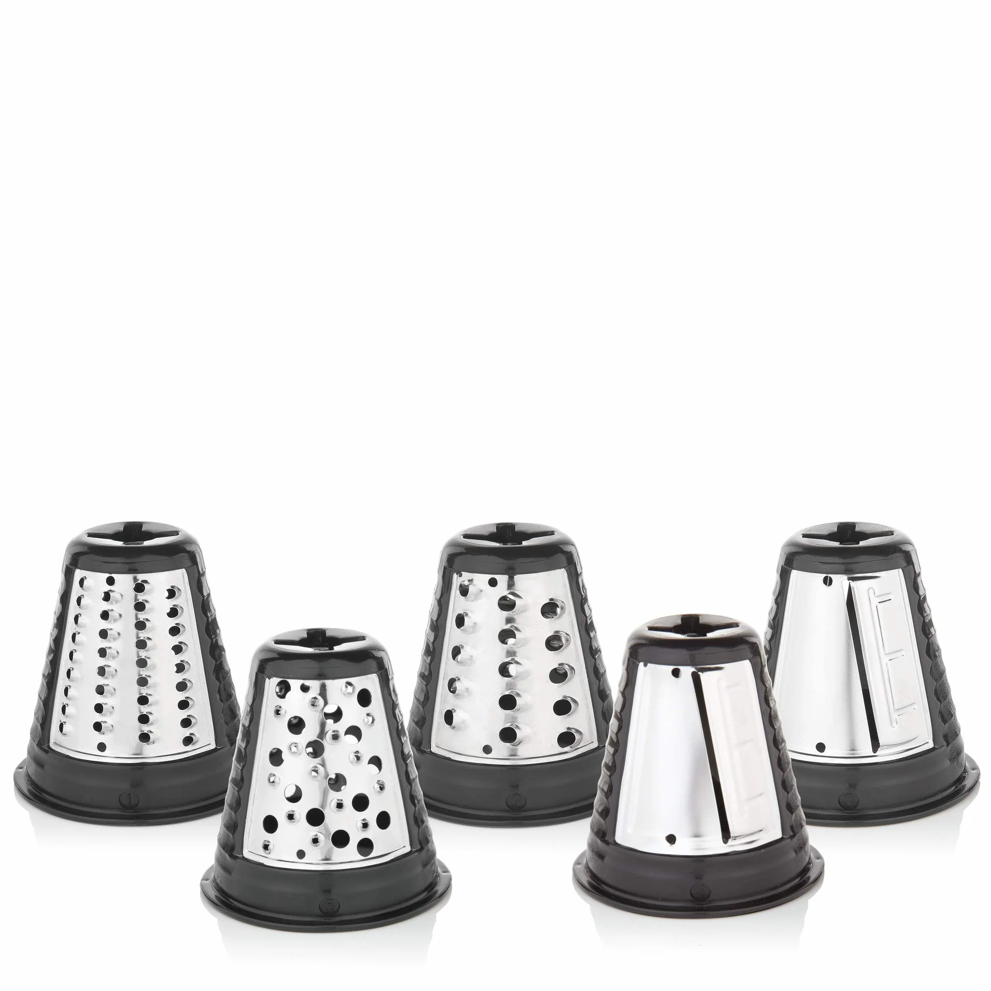 WMF Kitchenminis - Rallador Eléctrico con Accesorios Salad-To-Go, 150 W, Cromargan, 2 Velocidades, Negro/Plateado