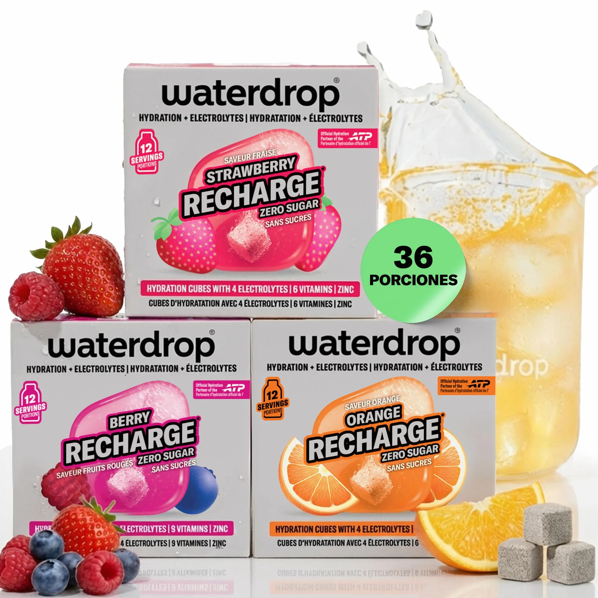 Waterdrop Microlyte Mix 36 Cubos Electrolitos Sin Azúcar Sales Minerales Deporte Bebida Isotónica Hidratación Recuperación Magnesio Calcio Zinc Vegano