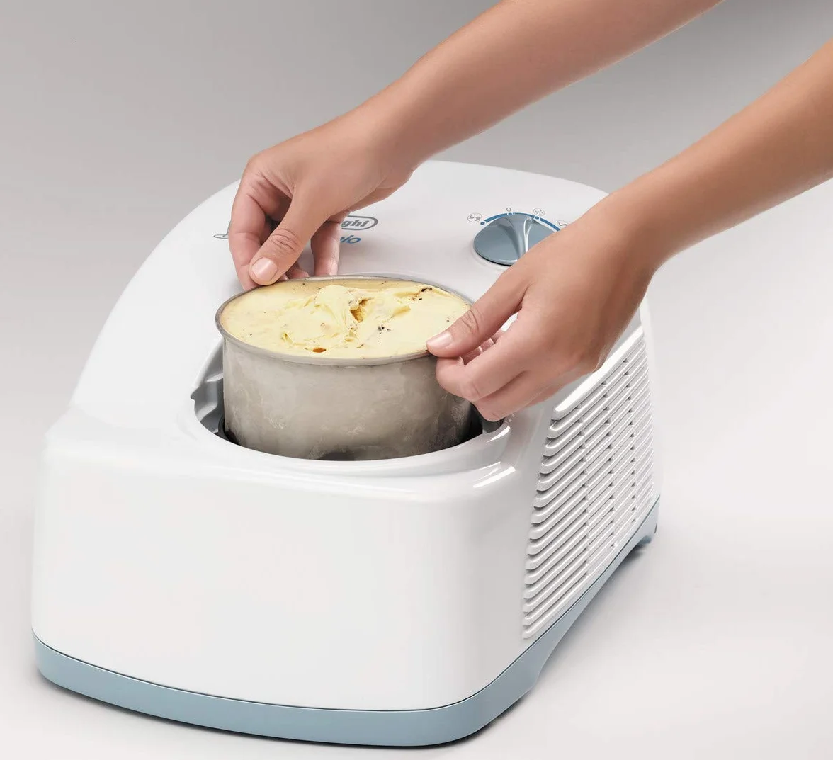 DeLonghi ICK 5000 Máquina para hacer helado con compresor, 230 W, 1.2 L, color blanco