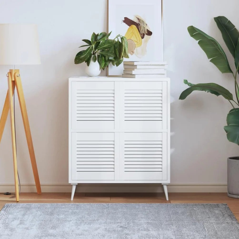 Genérico Puerta de Armario Lamas 4 uds Madera Pino Blanco 39,5x39,4 cm,Bricolaje,Accesorios de Bricolaje,Ferretería para armarios,Puertas de armarios-151144