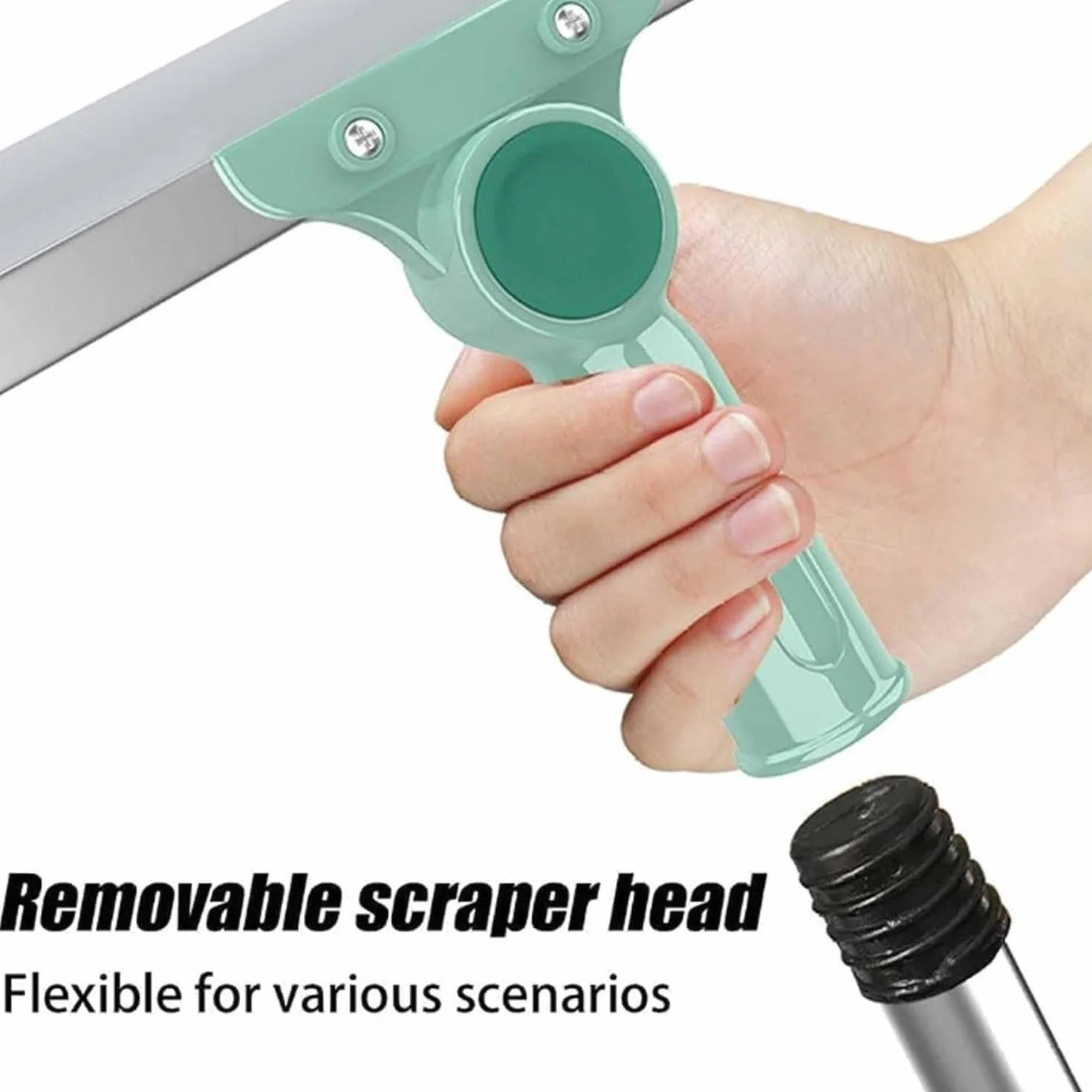 Retractable Silicone Floor Scraper Bathroom Wiper 52cm Pet Hair Cleaning Broom