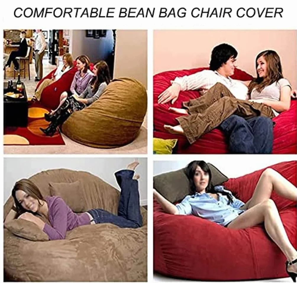 Silla Grande de puf, Muebles Gigantes Rellenos de Espuma, Fundas Lavables a máquina, puf de Piel sintética Funda de sofá Cama Perezoso Funda de puf de Pelo Gigante(Color:6,Size:7ft)