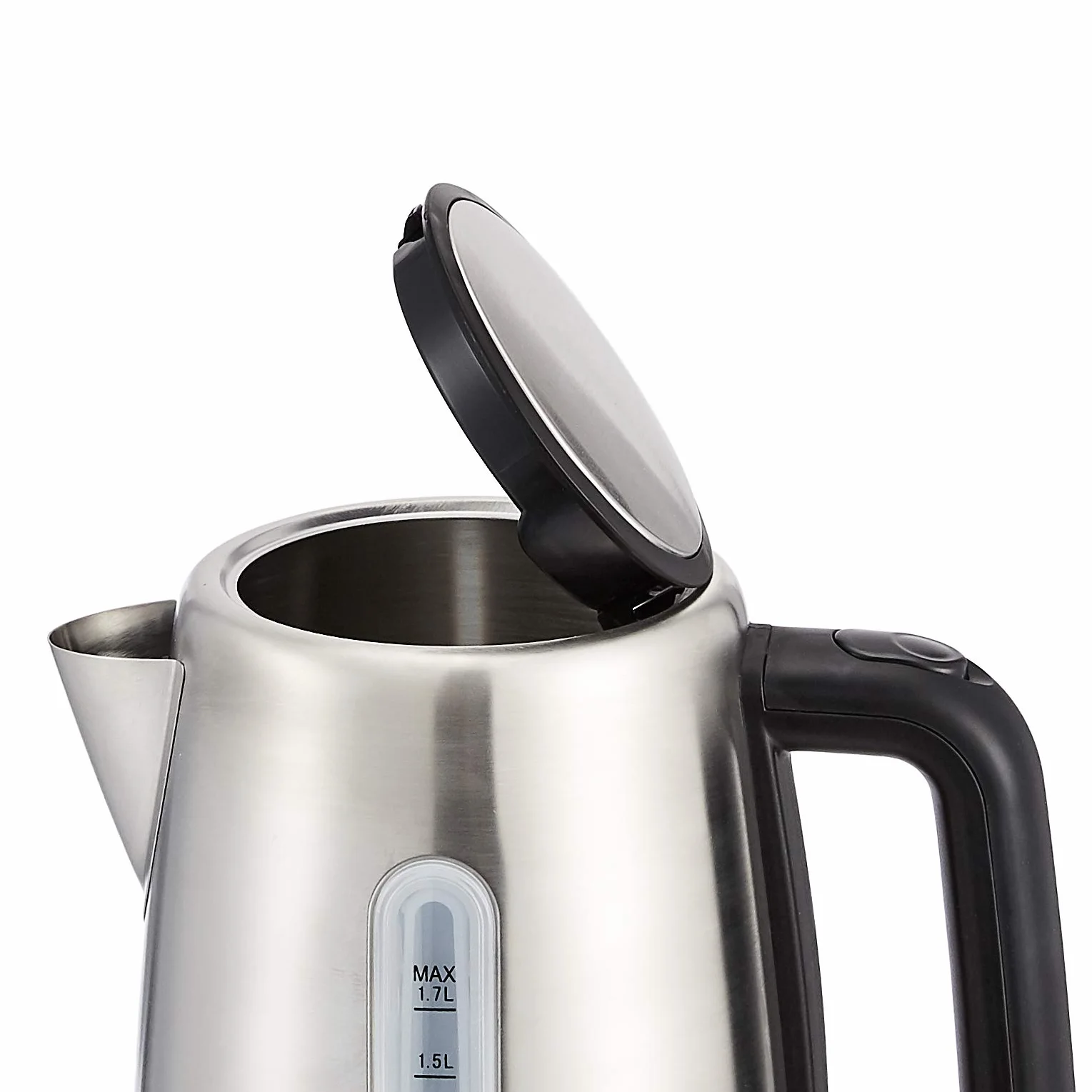Amazon Basics Hervidor de agua eléctrico portátil de acero inoxidable 1.7 Litros Plateado