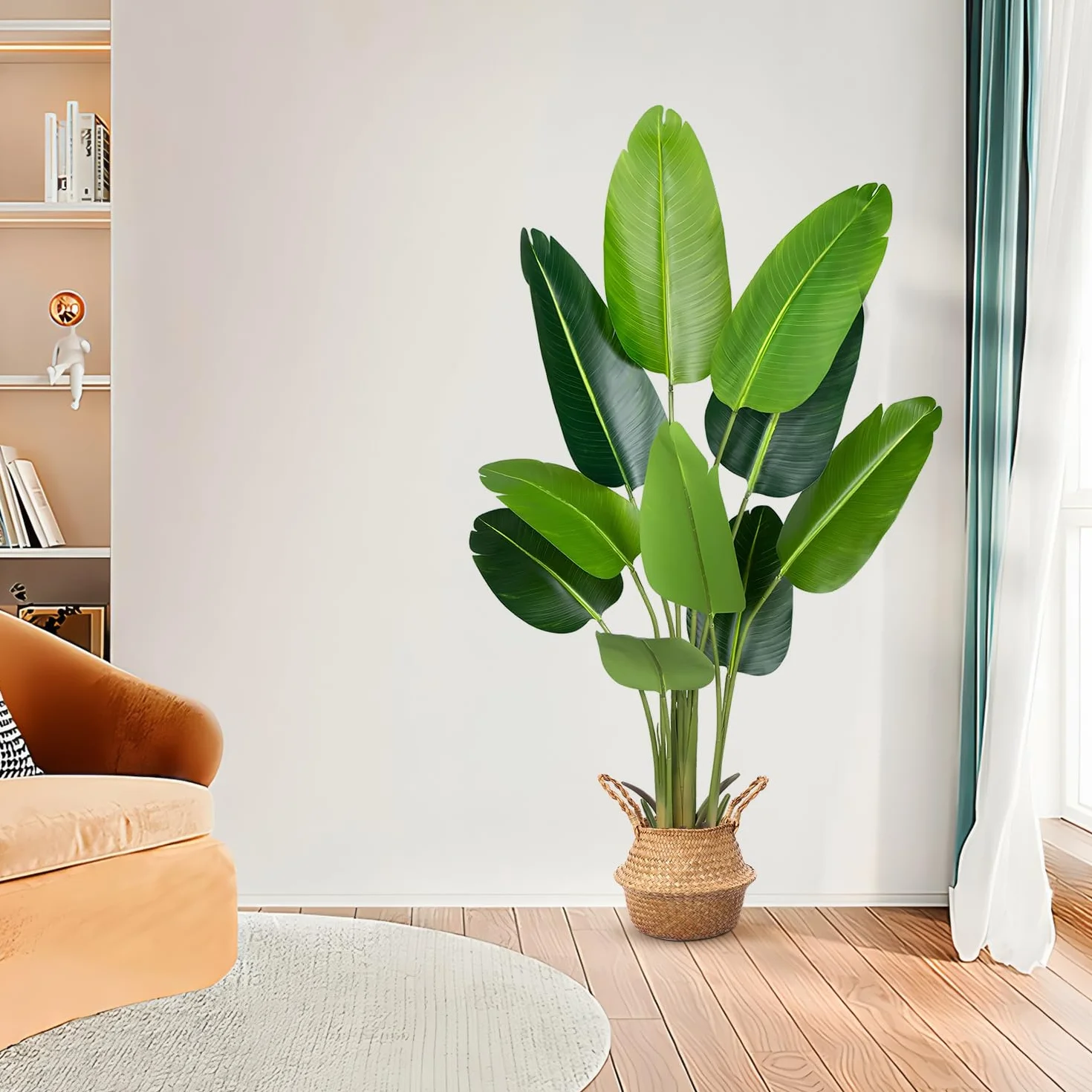 Planta Artificial Ave del Paraíso 160 cm, Palmera Tropical Artificial con 10 Hojas, Plantas Artificiales en Maceta para Decoración Interior Exterior, Sala de Estar, Oficina, Jardín, Regalo